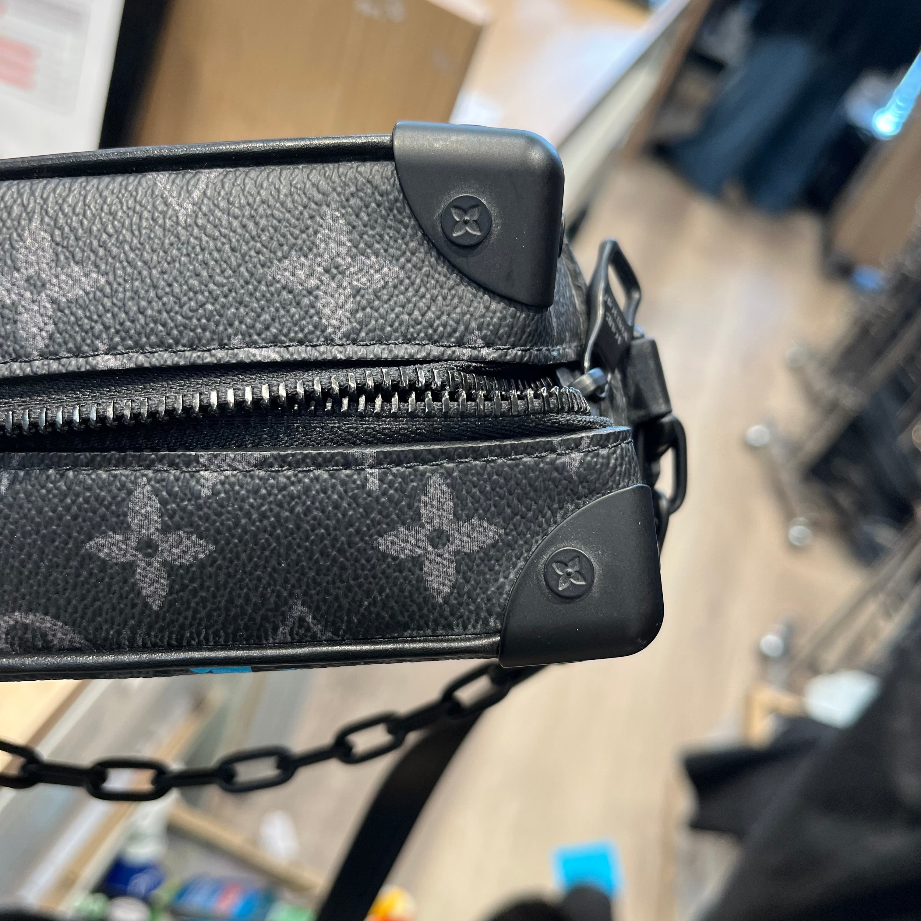 LOUIS VUITTON/Cross Body Bag/Monogram/Leather/BLK/ECLIPSE FLORAL MINI SOFT TRUNK view 10