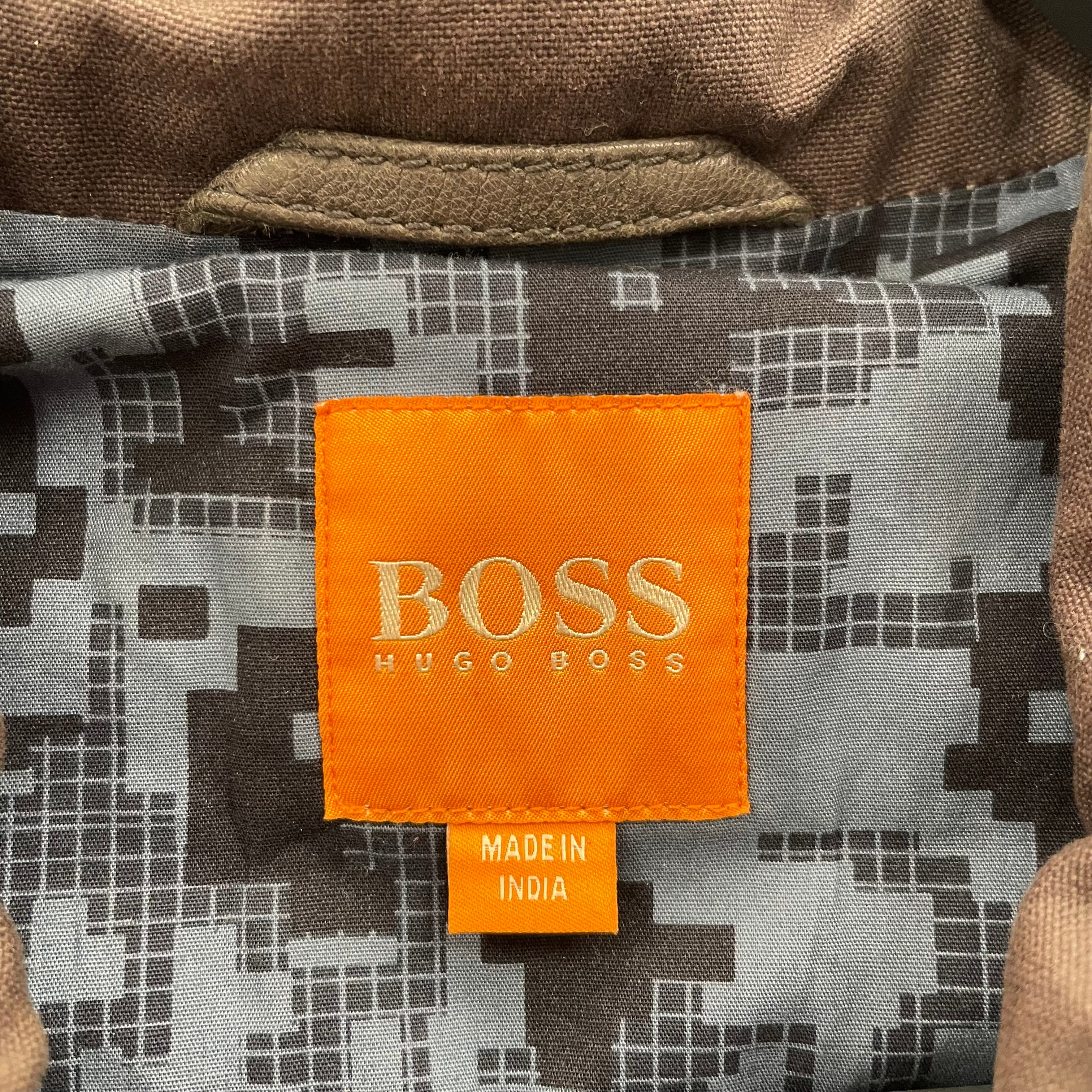 HUGO BOSS/Leather Jkt/L/Leather/GRY/Bronze Hardware view 3