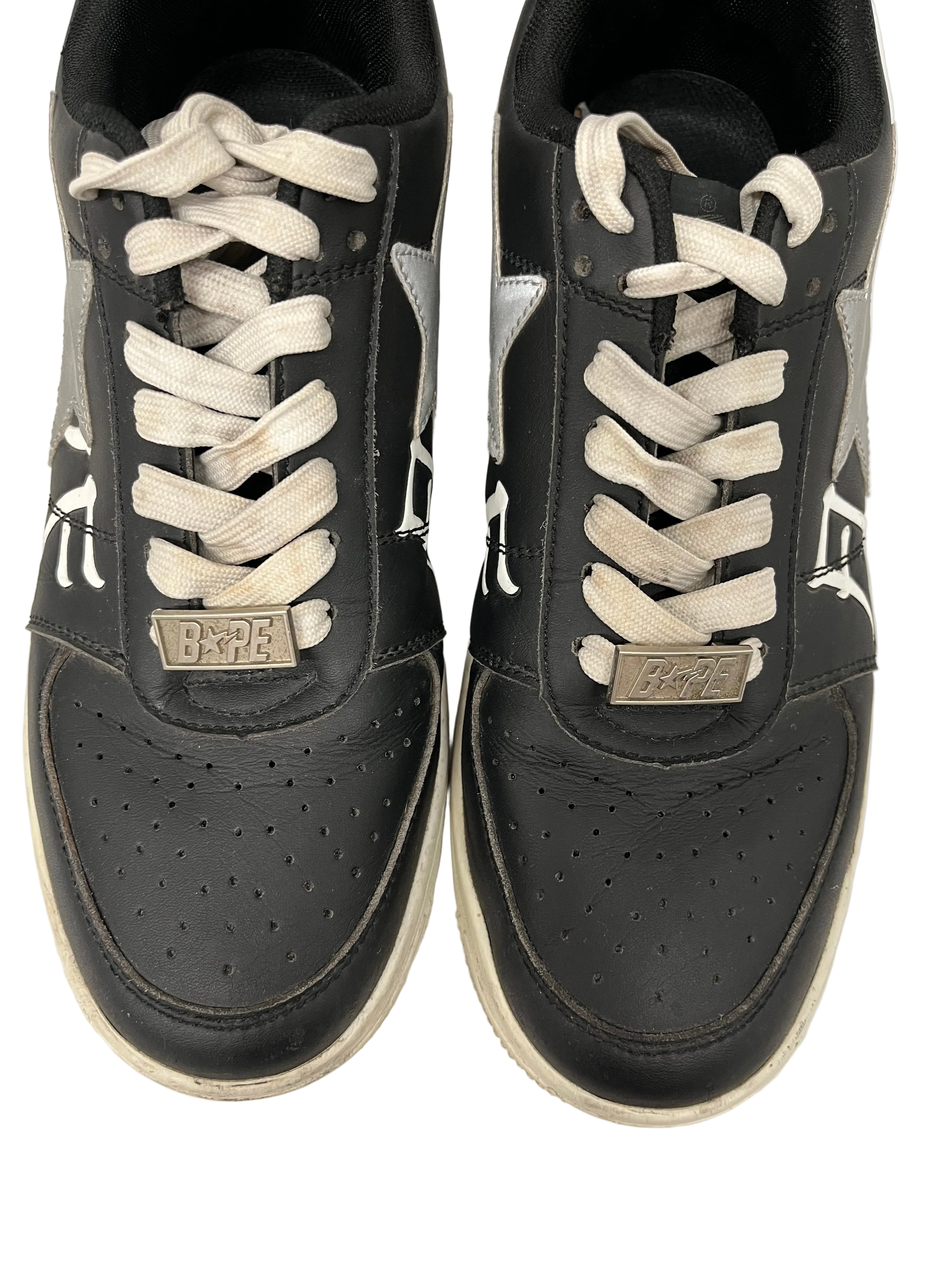 BAPE STA!/Low-Sneakers/US 9/Graphic/Leather/BLK/KANJI LETTERS/REFLECTIVE LOGO view 4