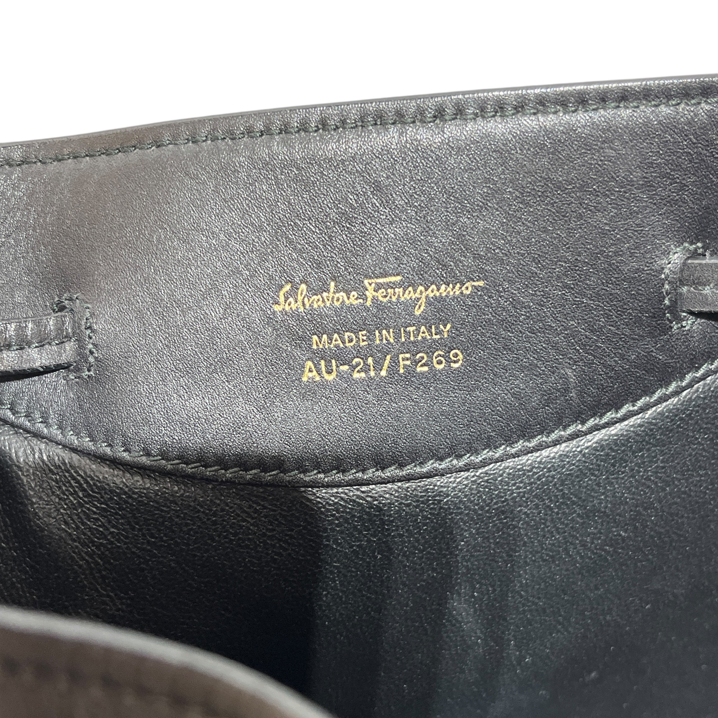Salvatore Ferragamo/Basket Bag/Leather/BLK/GOLD HARDWARE view 6
