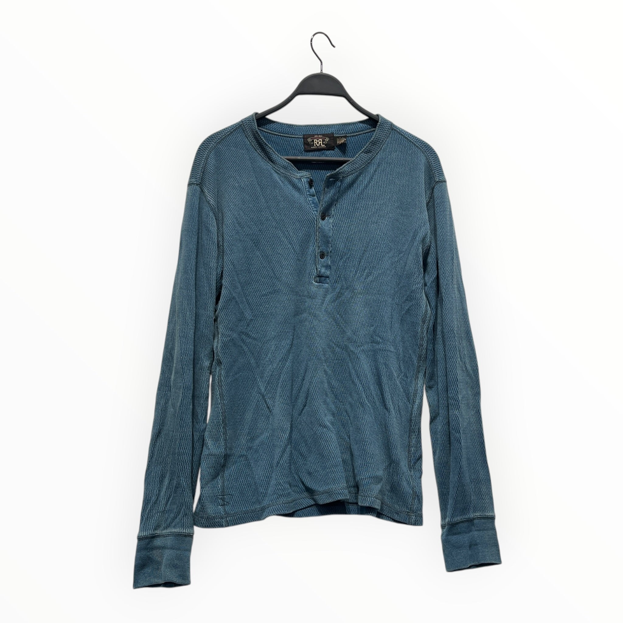 RRL/LS Shirt/M/Cotton/BLU/garment dyed henley view 1