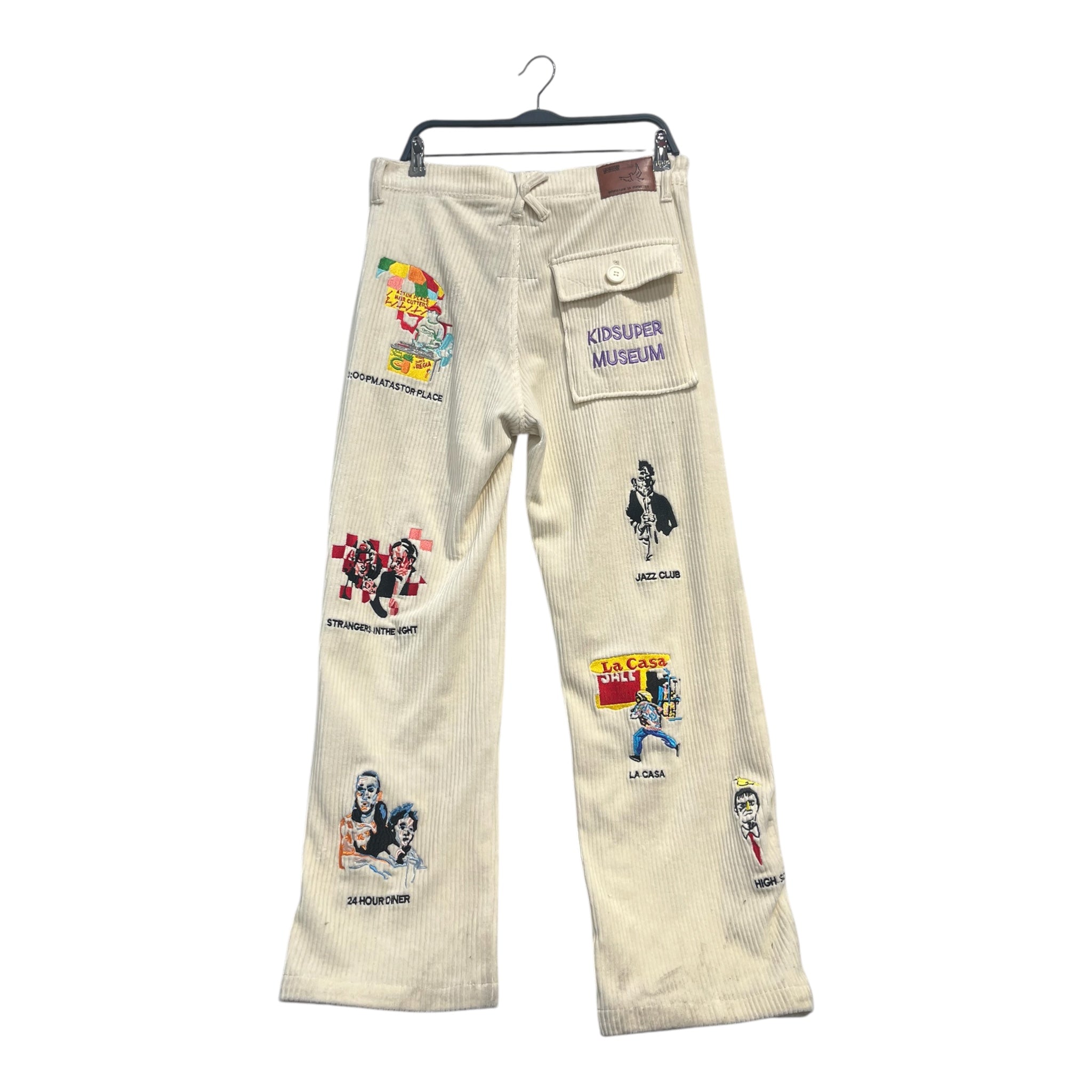 KIDSUPER STUDIOS/Pants/32/Cotton/CRM/cordouroy with embrodiery view 2