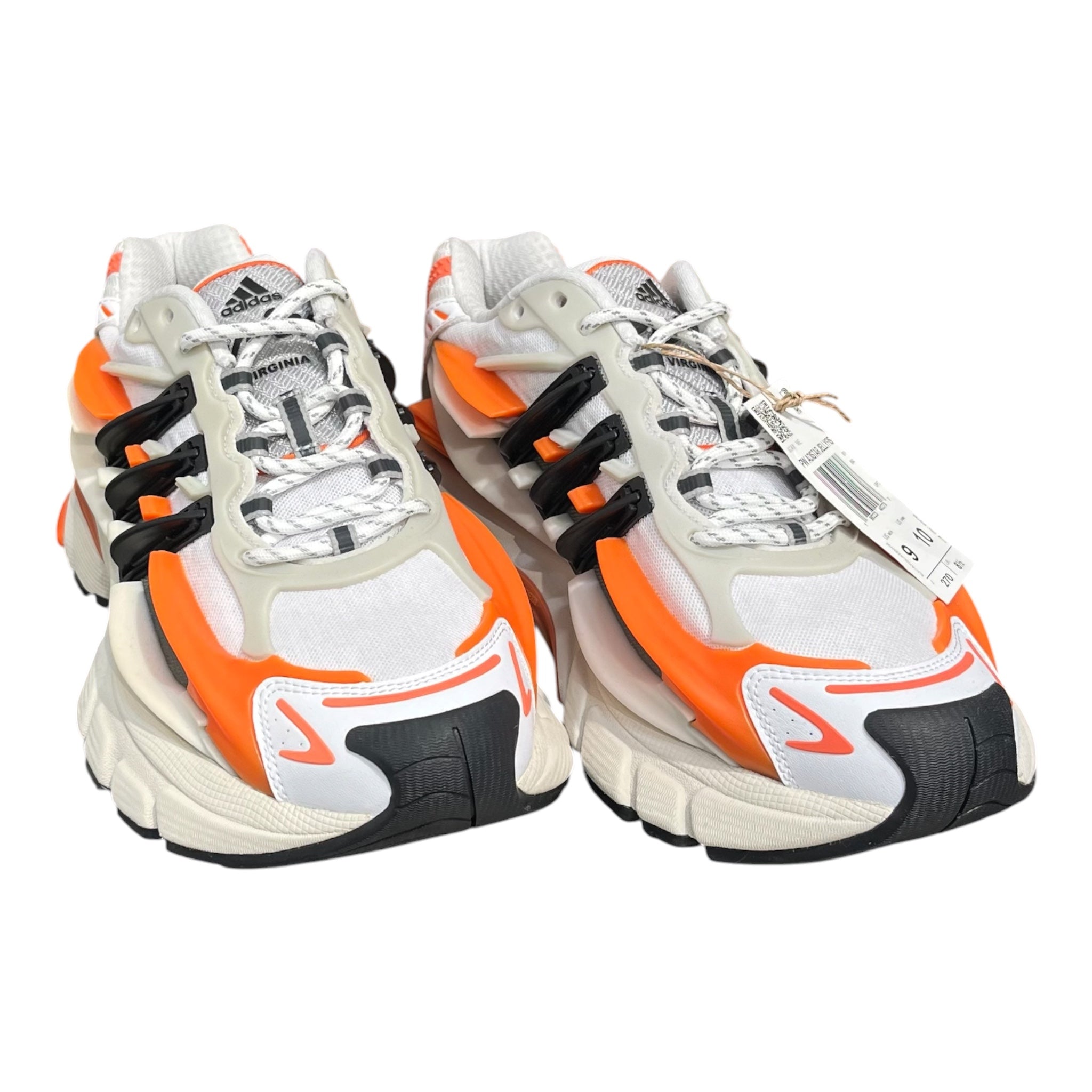 adidas/Low-Sneakers/US 9/WHT/JELLYFISH ORANGE ACC view 1