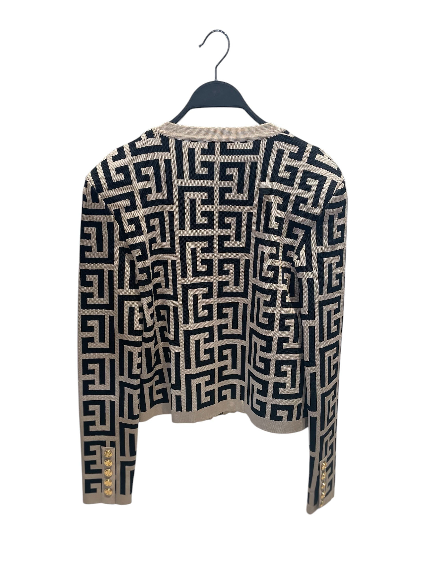 BALMAIN/Heavy Cardigan/L/Monogram/Cotton/BEG/MONOGRAM-JACQAURD CARD view 5