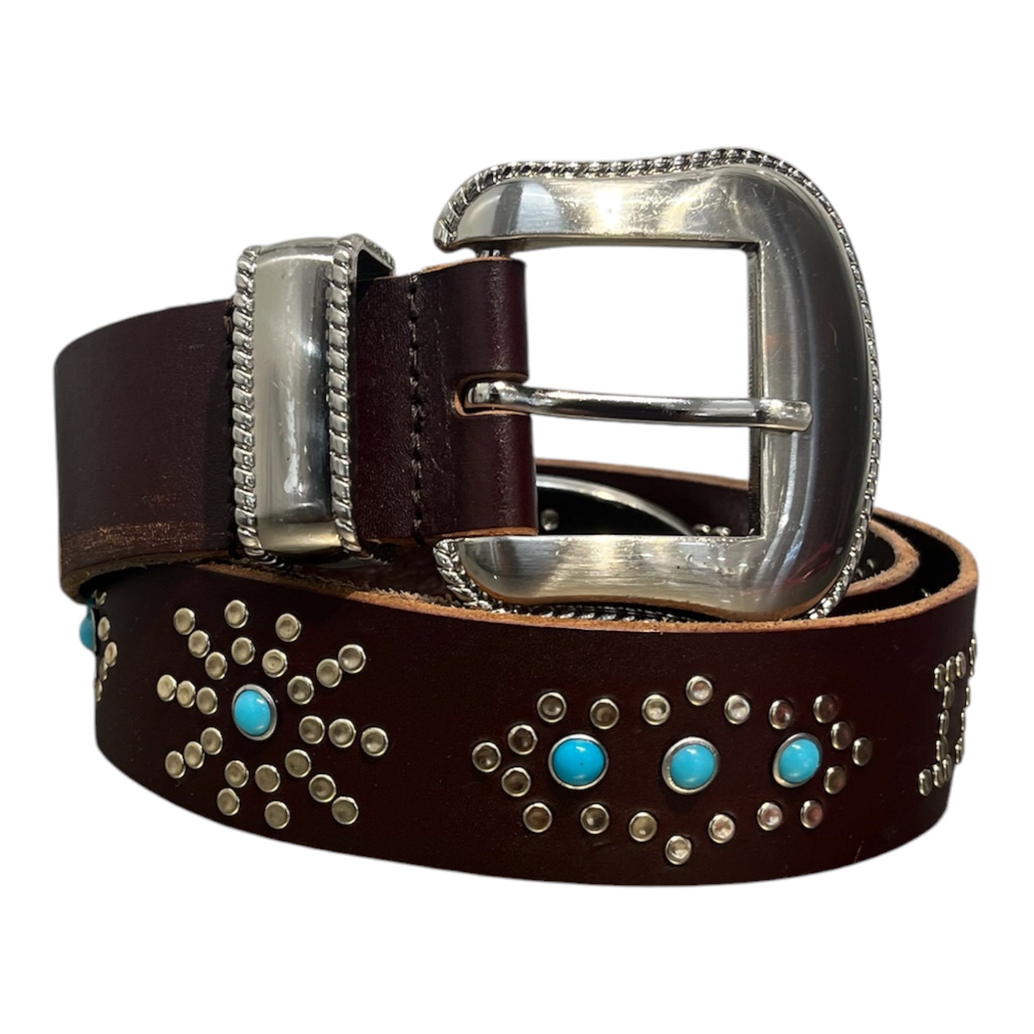 FUGAZI/Belt/Leather/BRW/BROWN STUDDED LEATHER BELT view 1
