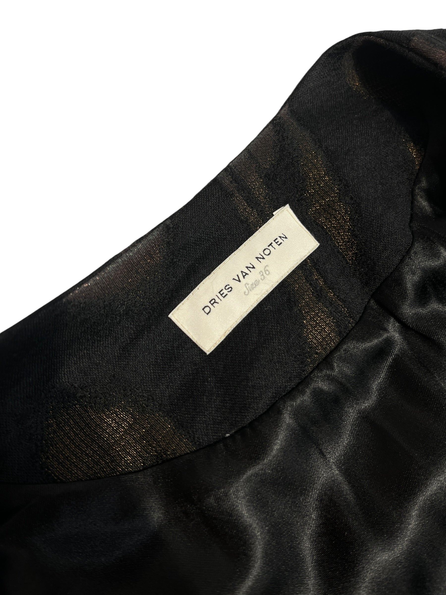 DRIES VAN NOTEN/Tailored Jkt/36/All Over Print/Polyester/BLK/GOLD + LACE view 3