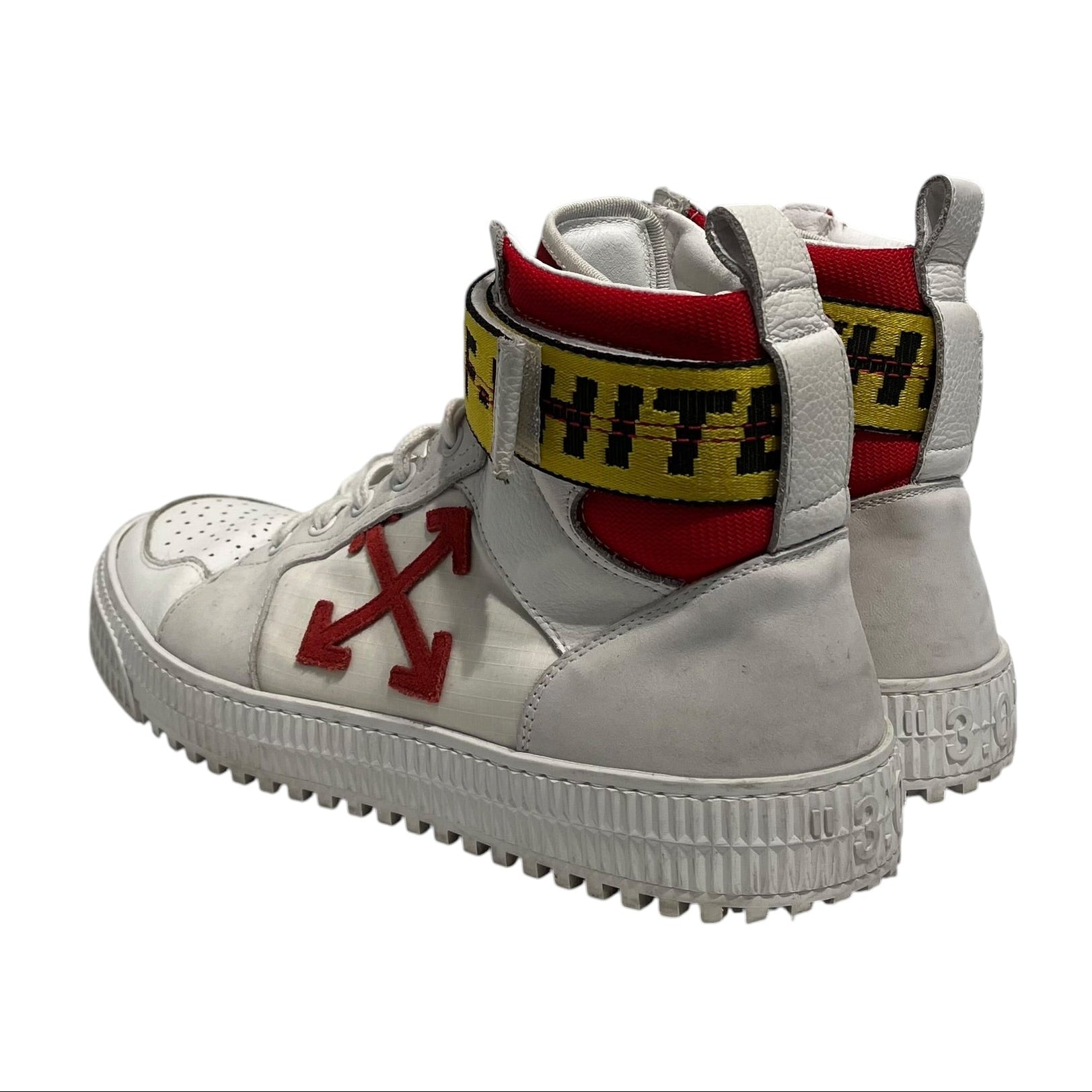 OFF-WHITE/Hi-Sneakers/US 9/Leather/WHT/RED CROSSES OTS view 2