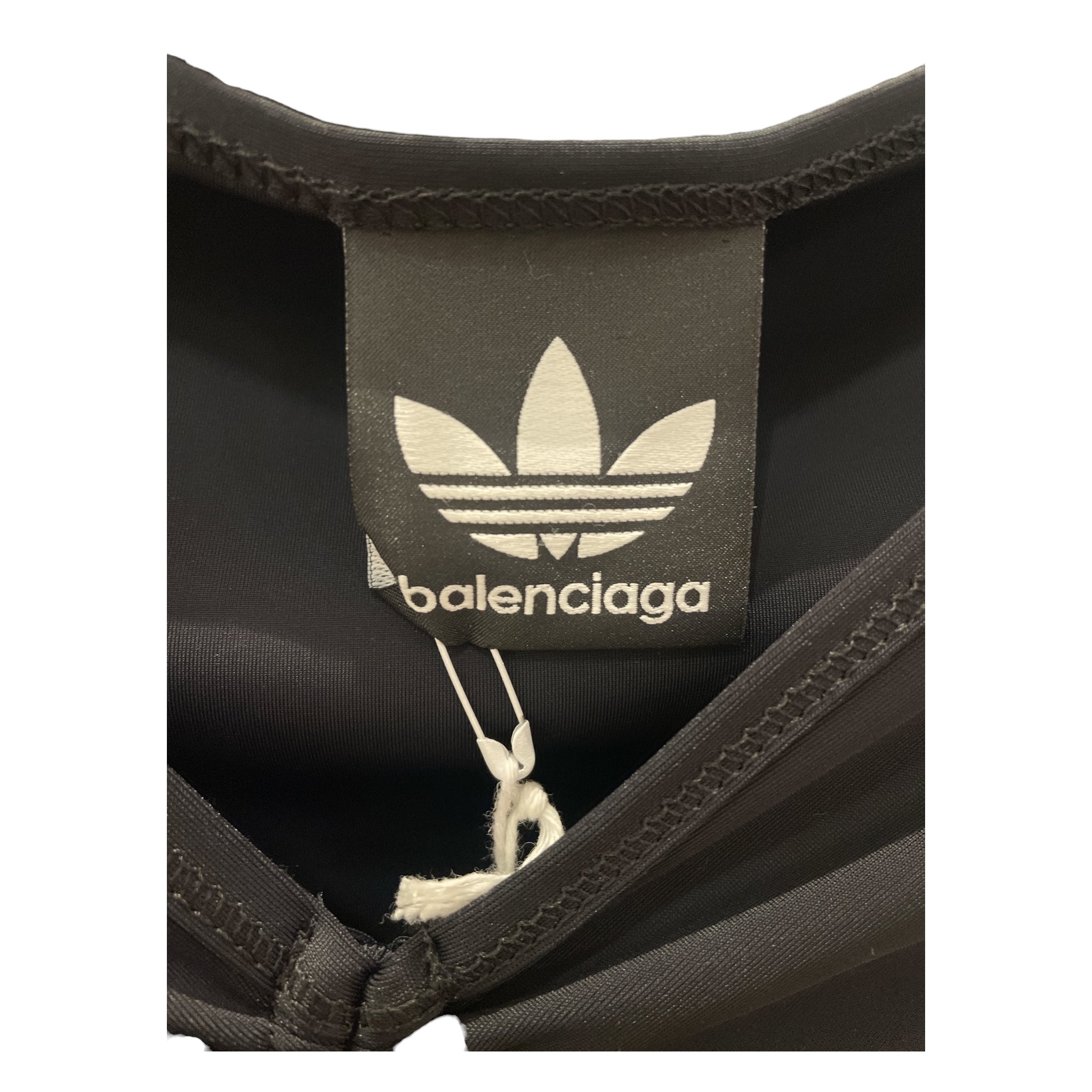 BALENCIAGA/adidas/LS T-Shirt/M/BLK/Open Sholder Spandex Shirt view 3