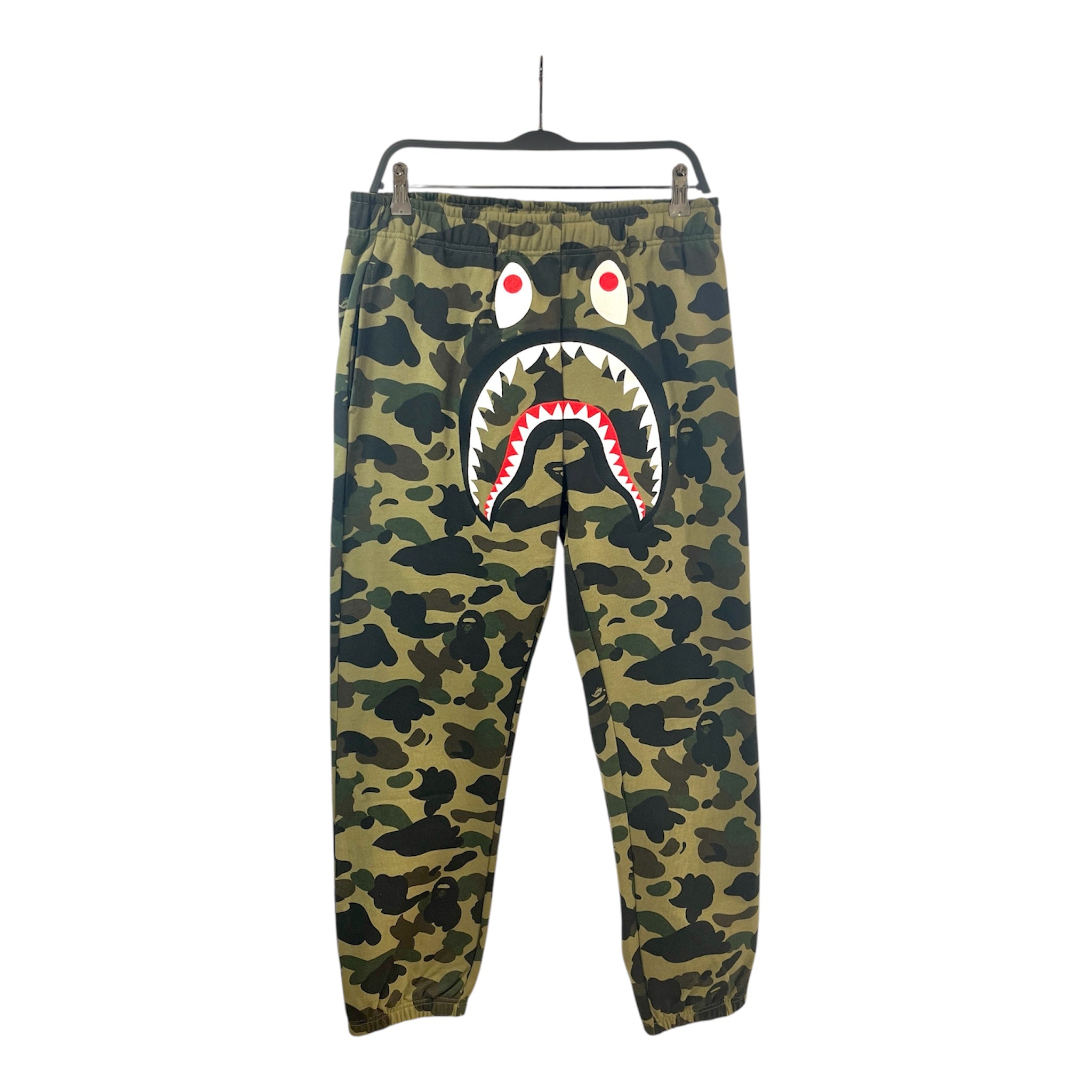 A BATHING APE/Pants/L/Cotton/GRN/Graphic/SHARK FRONT/JOGGER SWEAT view 1