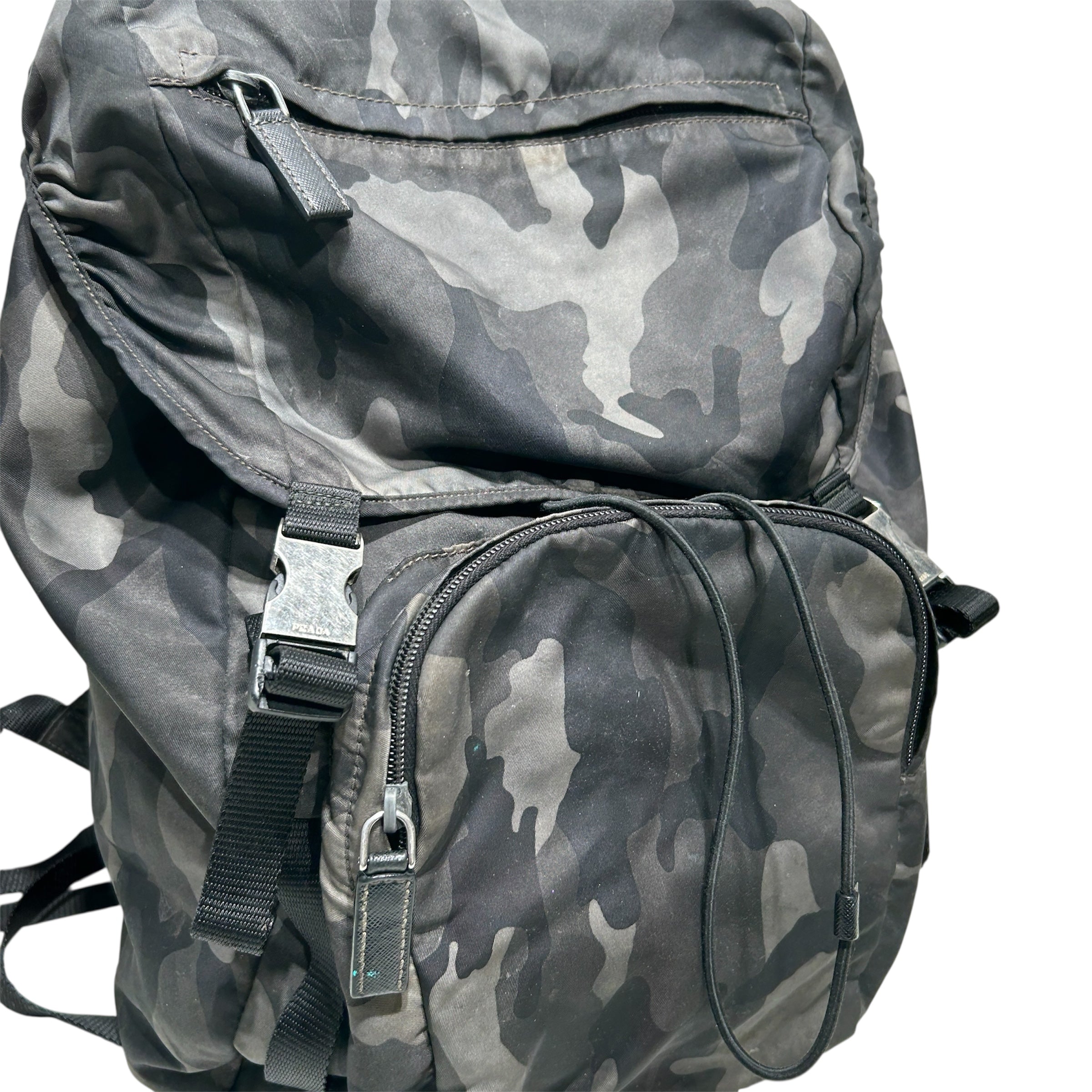 PRADA/Backpack/Camouflage/Nylon/GRN/MULTI POCKET DRAWSTNG BUCKL view 6