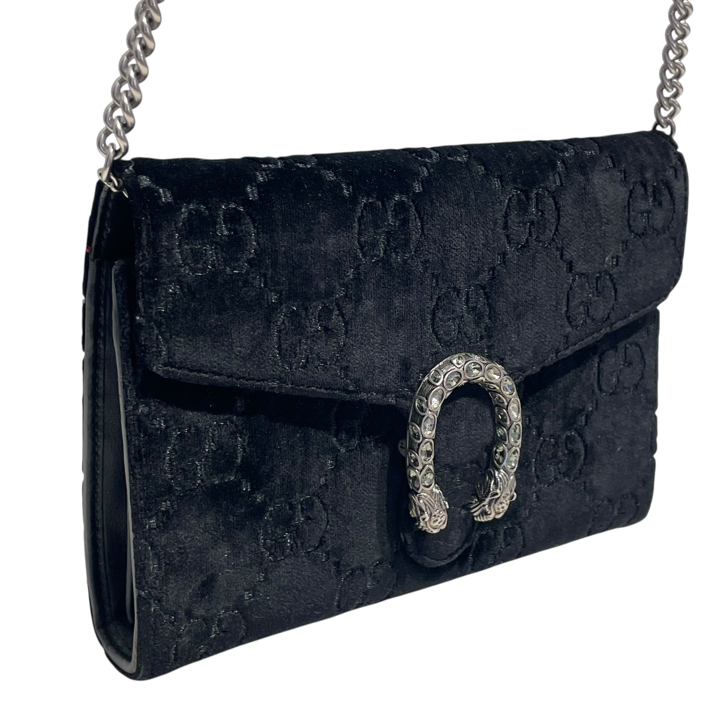 GUCCI/Cross Body Bag/S/Velour/BLK/GG MARMONT VELVET view 4