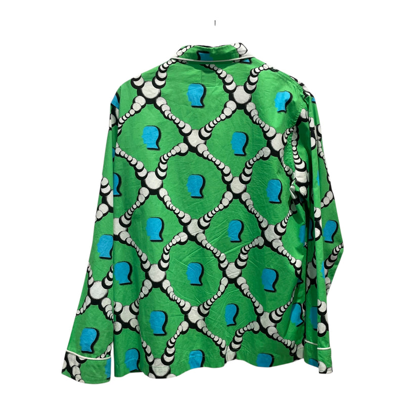 Brain Dead/LS Shirt/M/Cotton/GRN/All Over Print/Geometric Spheres