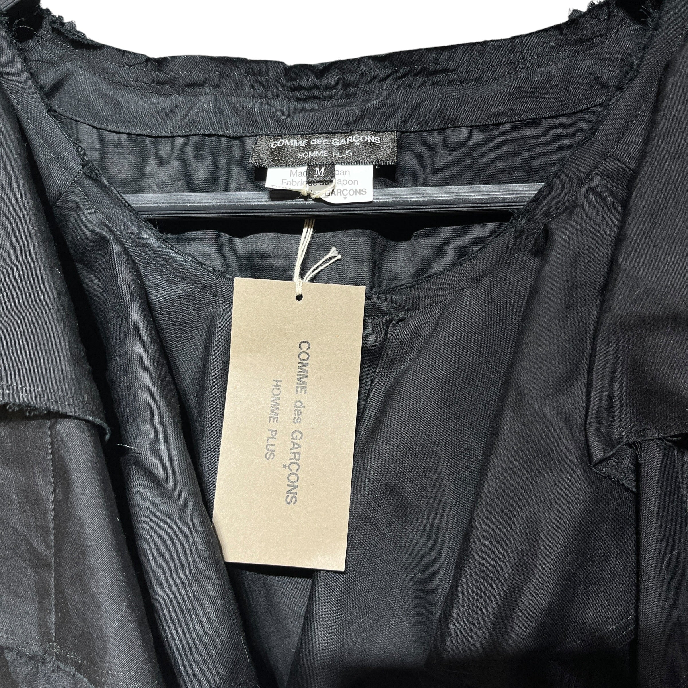 COMME des GARCONS HOMME PLUS/LS Blouse/M/Cotton/BLK/RUFFLE COLLAR (NWT) view 4