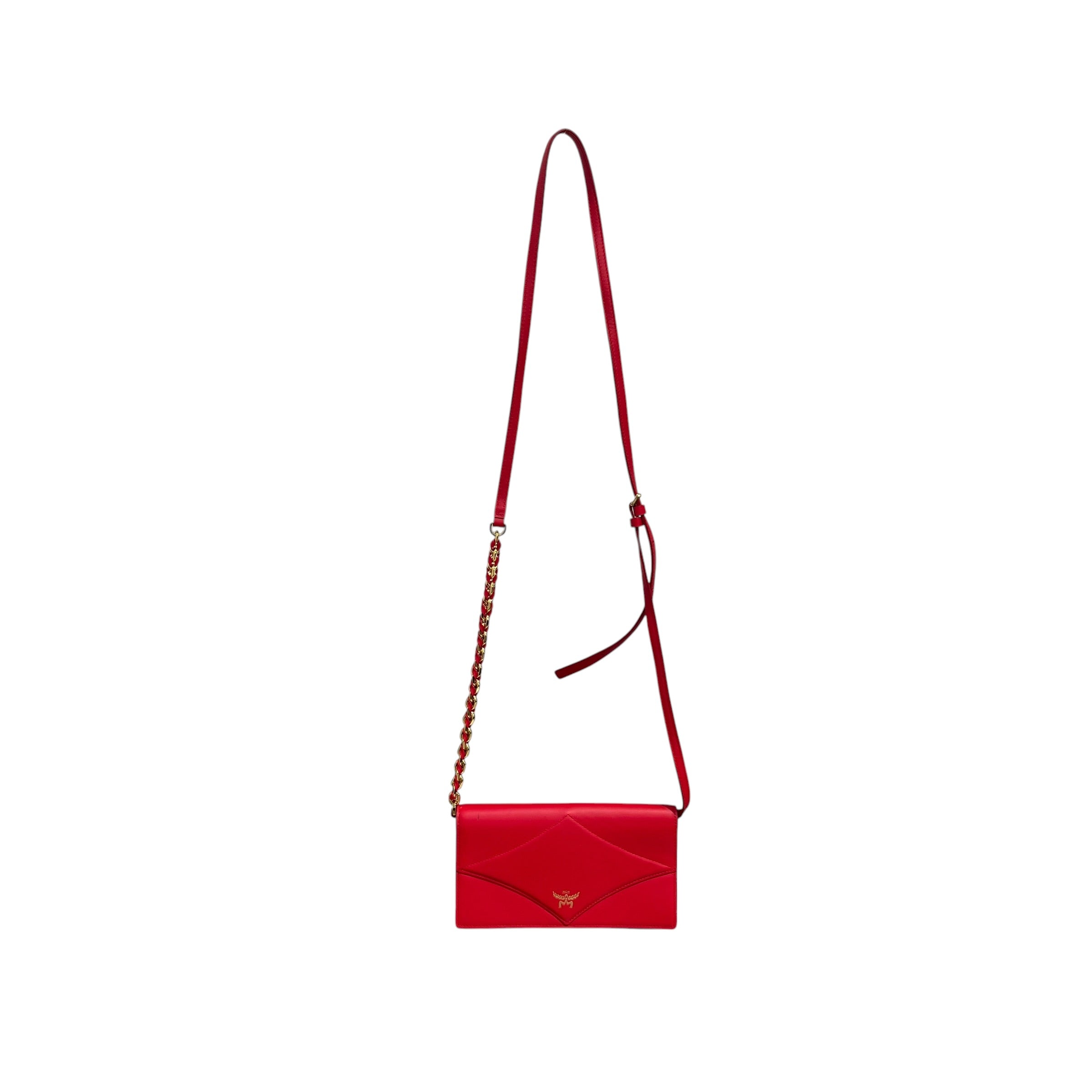 MCM/Wallet/Leather/RED/L's/ON CHAIN view 1