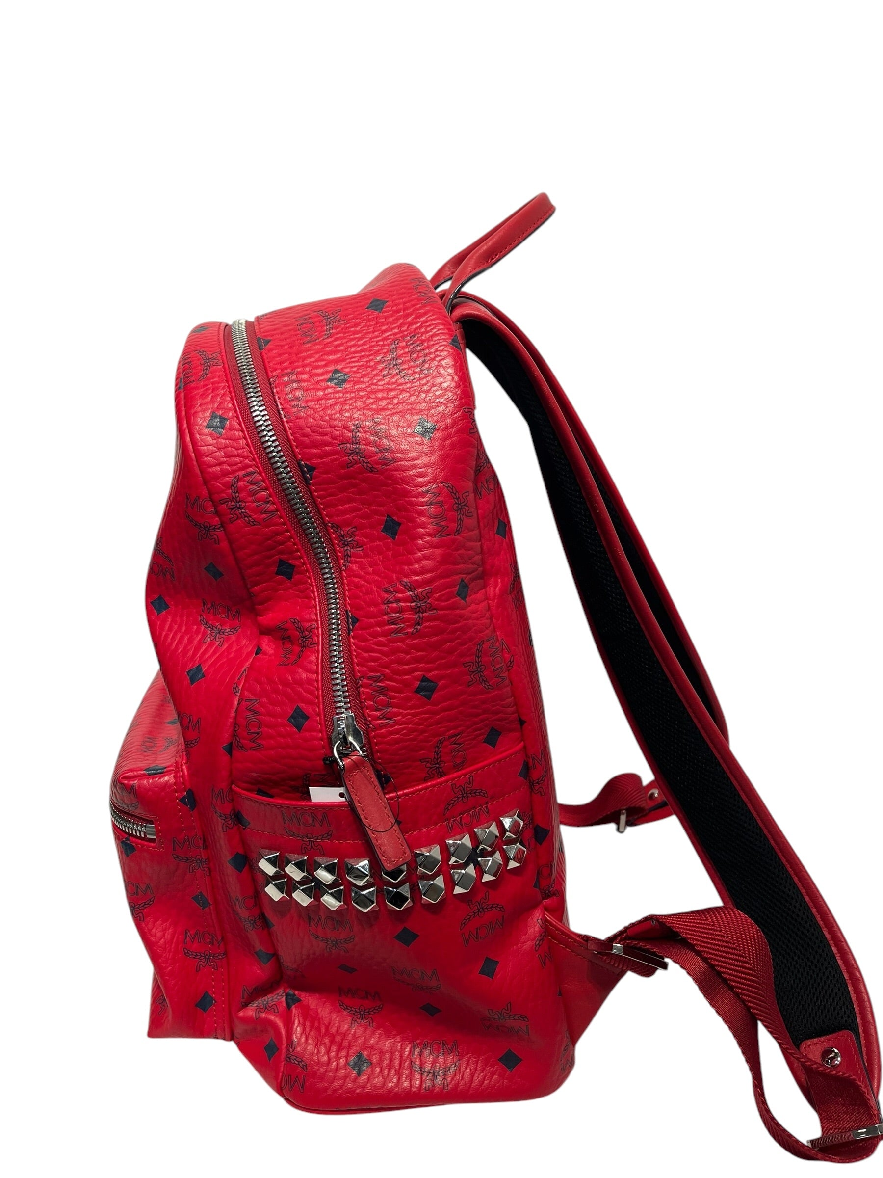 MCM/Backpack/All Over Print/Leather/RED/ view 4