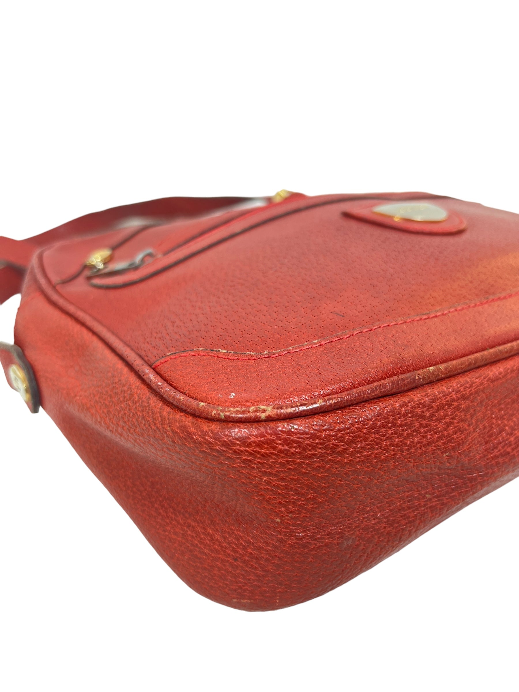 GUCCI/Cross Body Bag/Leather/RED/Vintage view 7