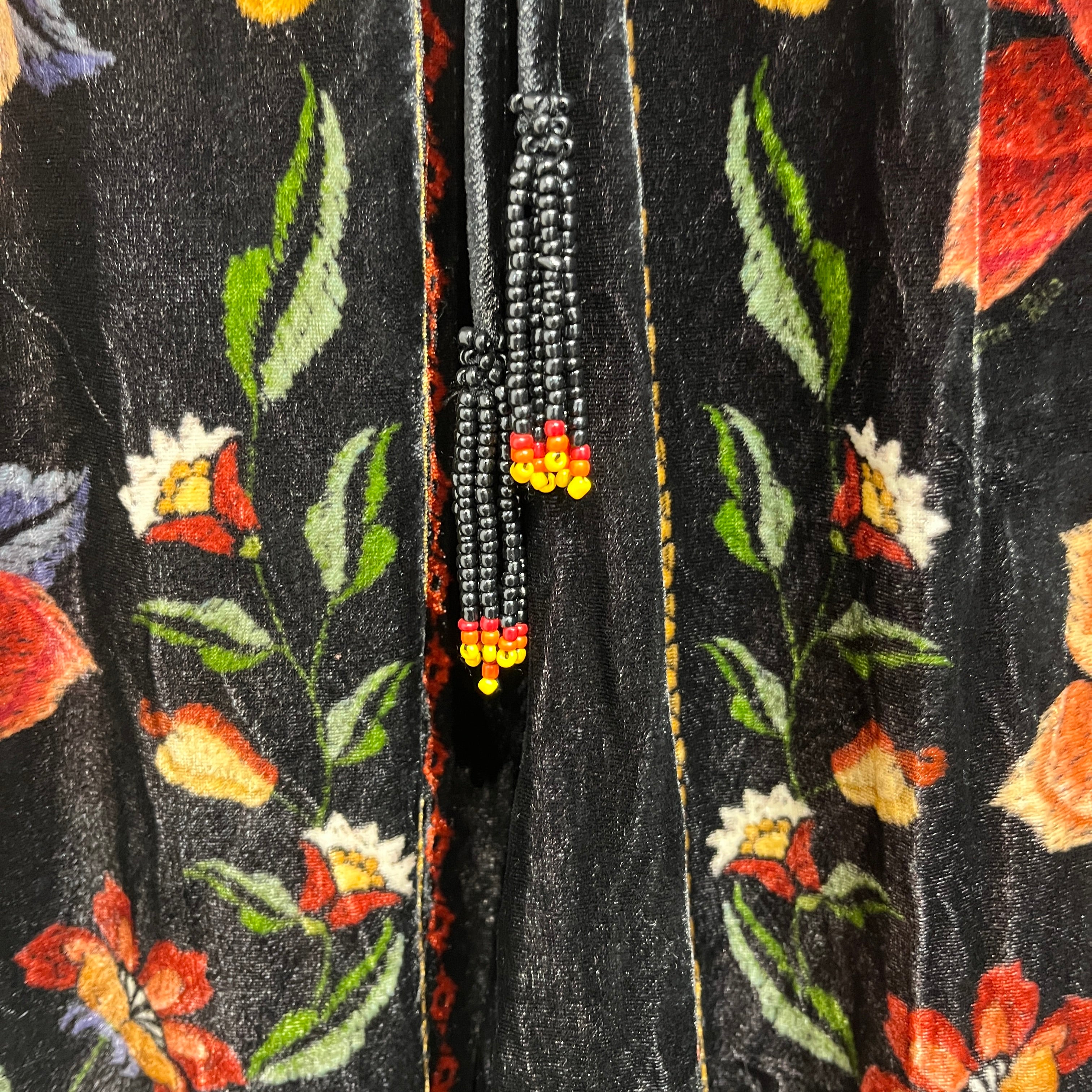 FARM Rio/Cropped Pants/L/All Over Print/Velour/BLK/Floral Pattern view 4