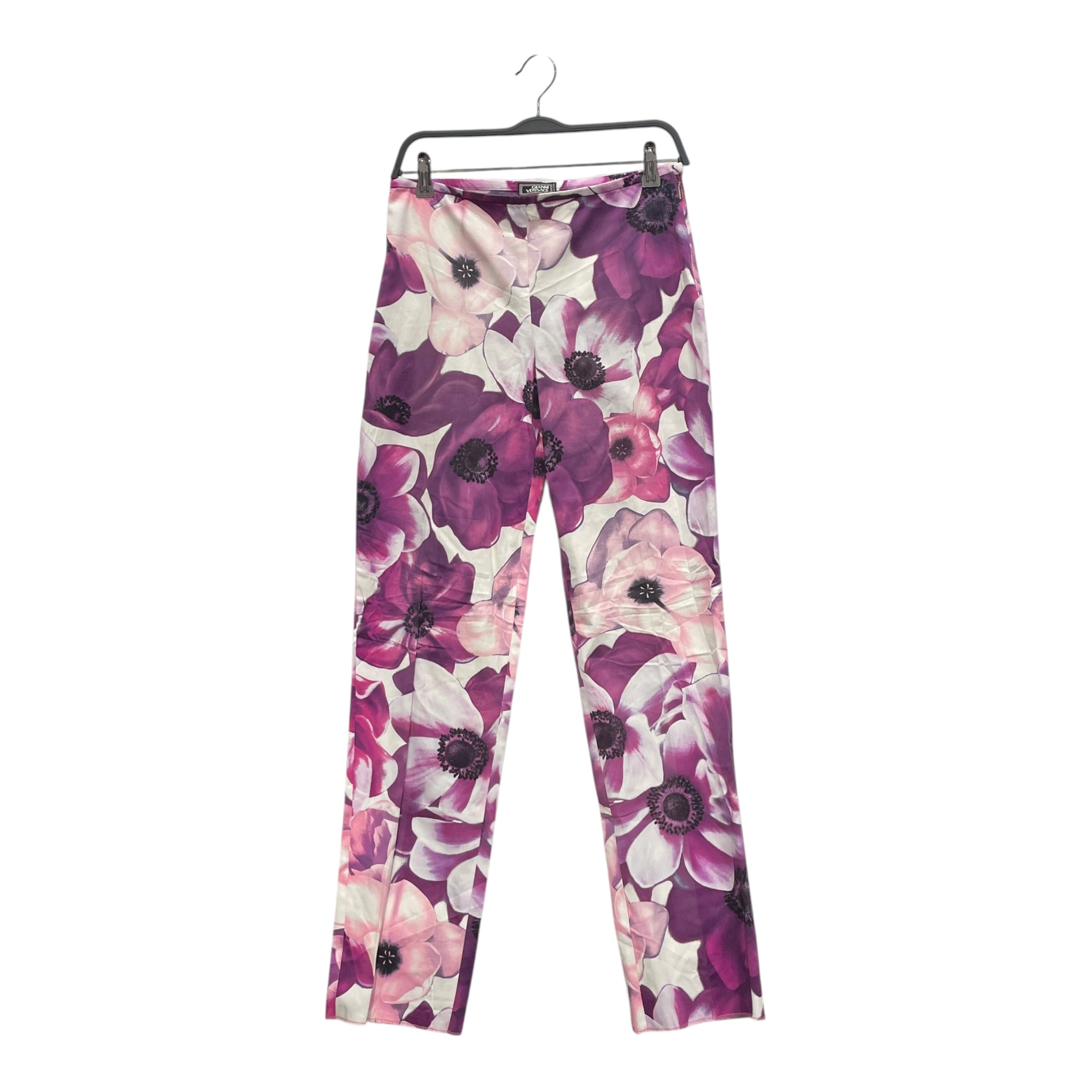 GIANNI VERSACE/Bootcut Pants/34/Floral Pattern/Cotton/PPL/FLOWER PRNT OG VERSACE view 1