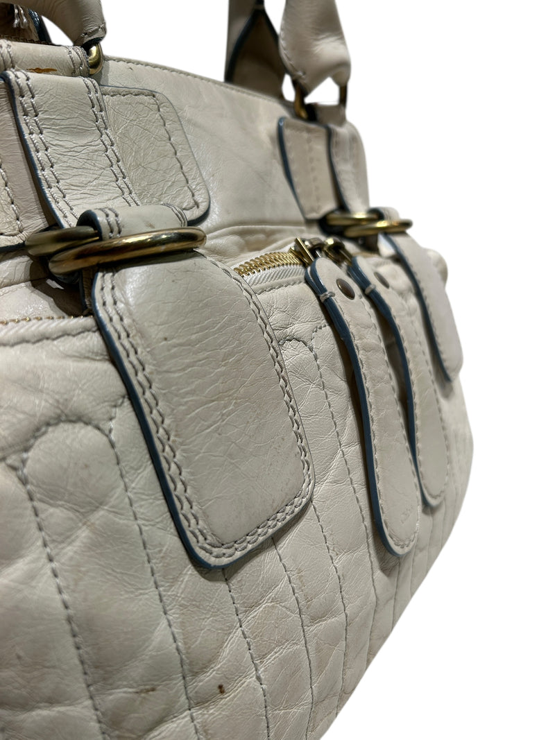 Chloe/Bag/Leather/CRM/ZIPPER BAG GOLD HARDWARE