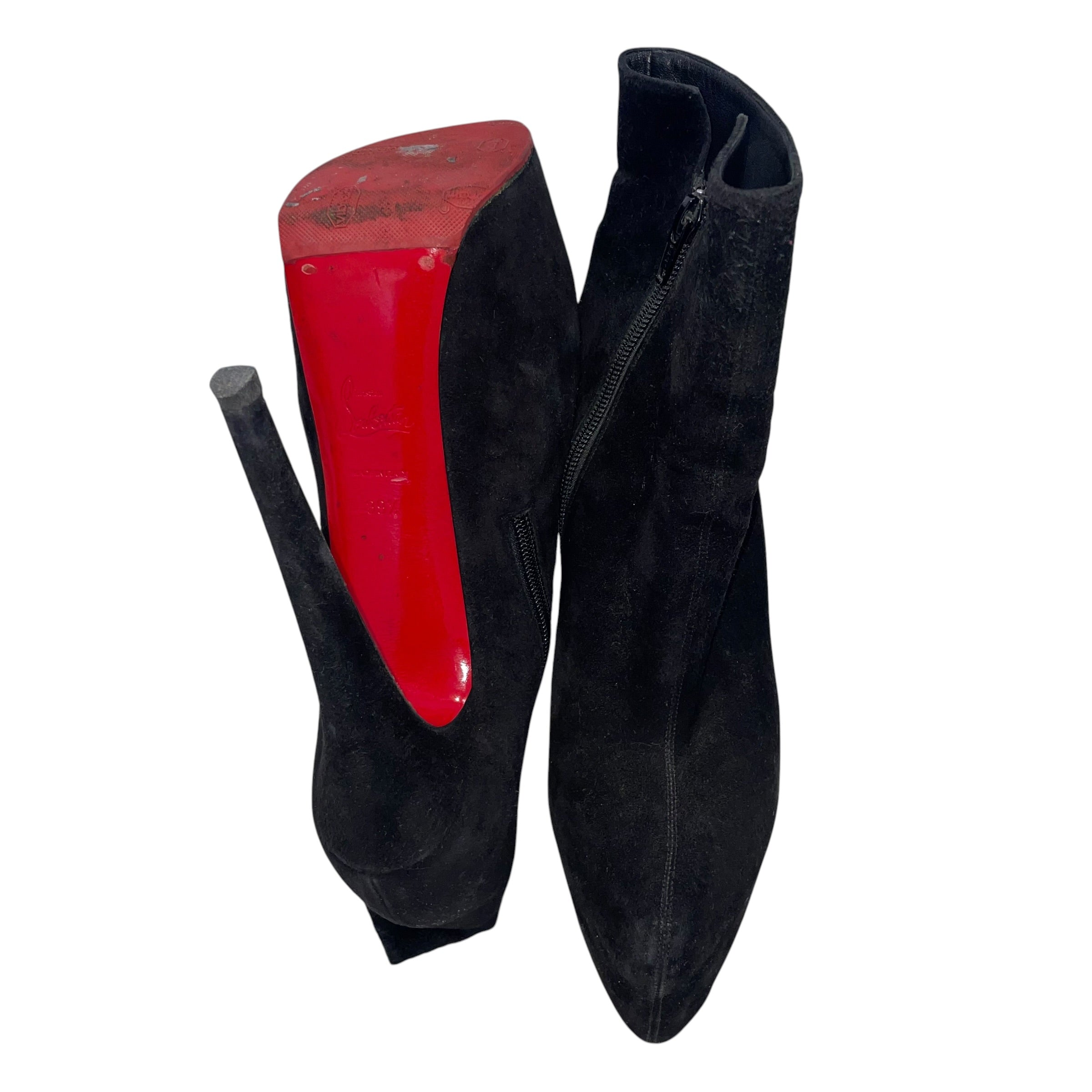 Christian Louboutin/Heels/EU 39.5/Suede/BLK/black suede platform boots view 3