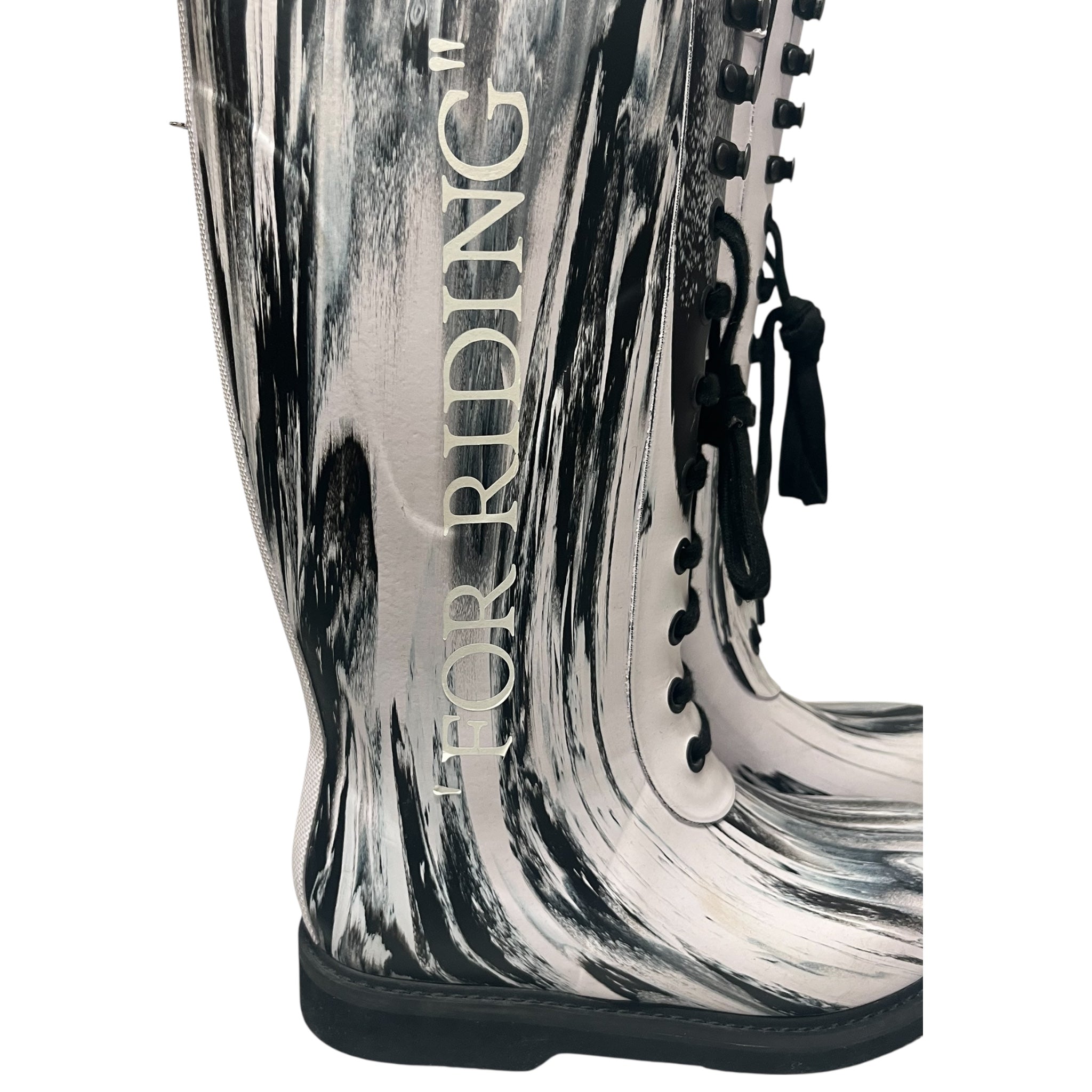 OFF-WHITE/Rain Boots/EU 38/All Over Print/WHT/"FOR RIDING" BOOTS view 3