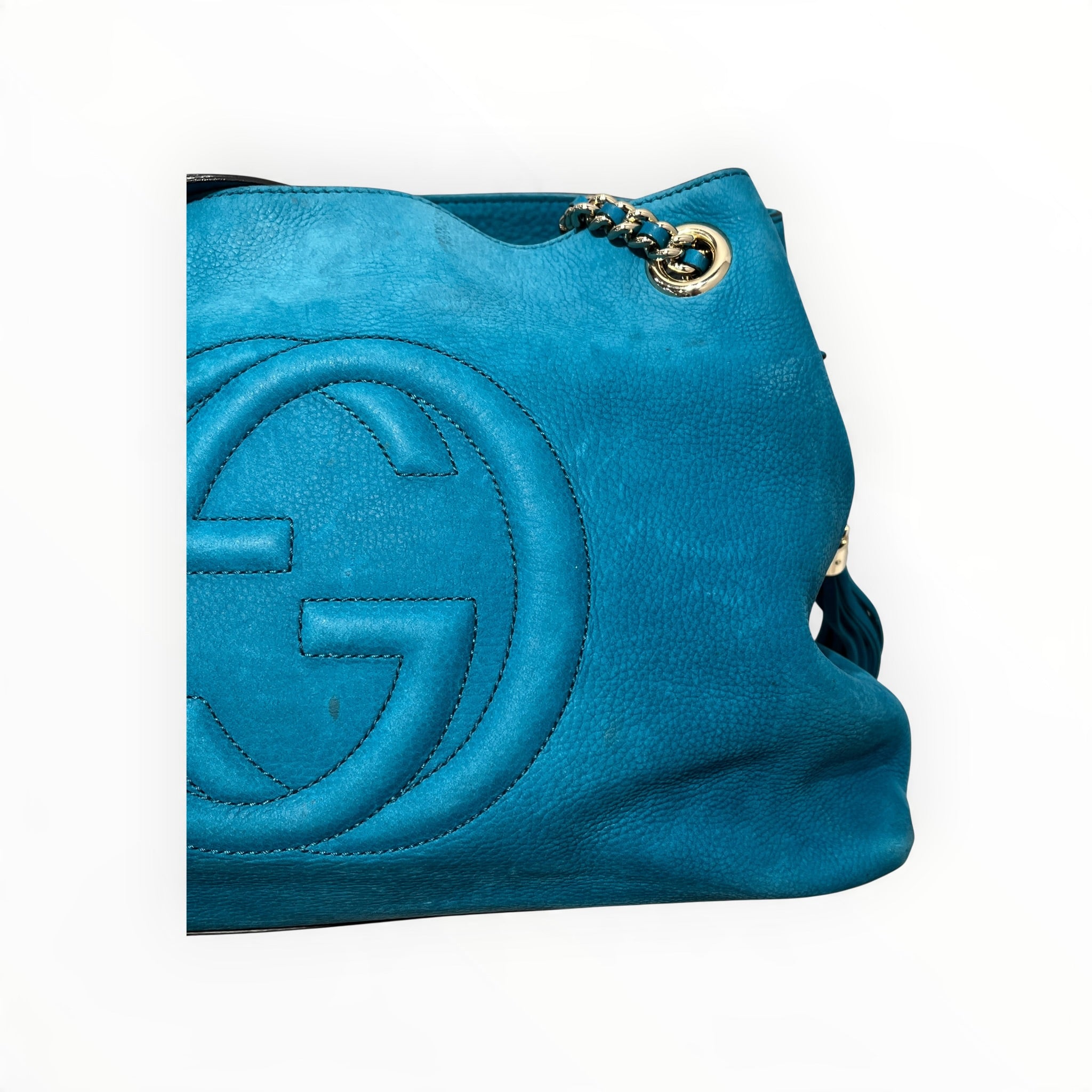 GUCCI/Cross Body Bag/Leather/BLU/GUCCI INTERLOCKING G SOHO TEAL view 4