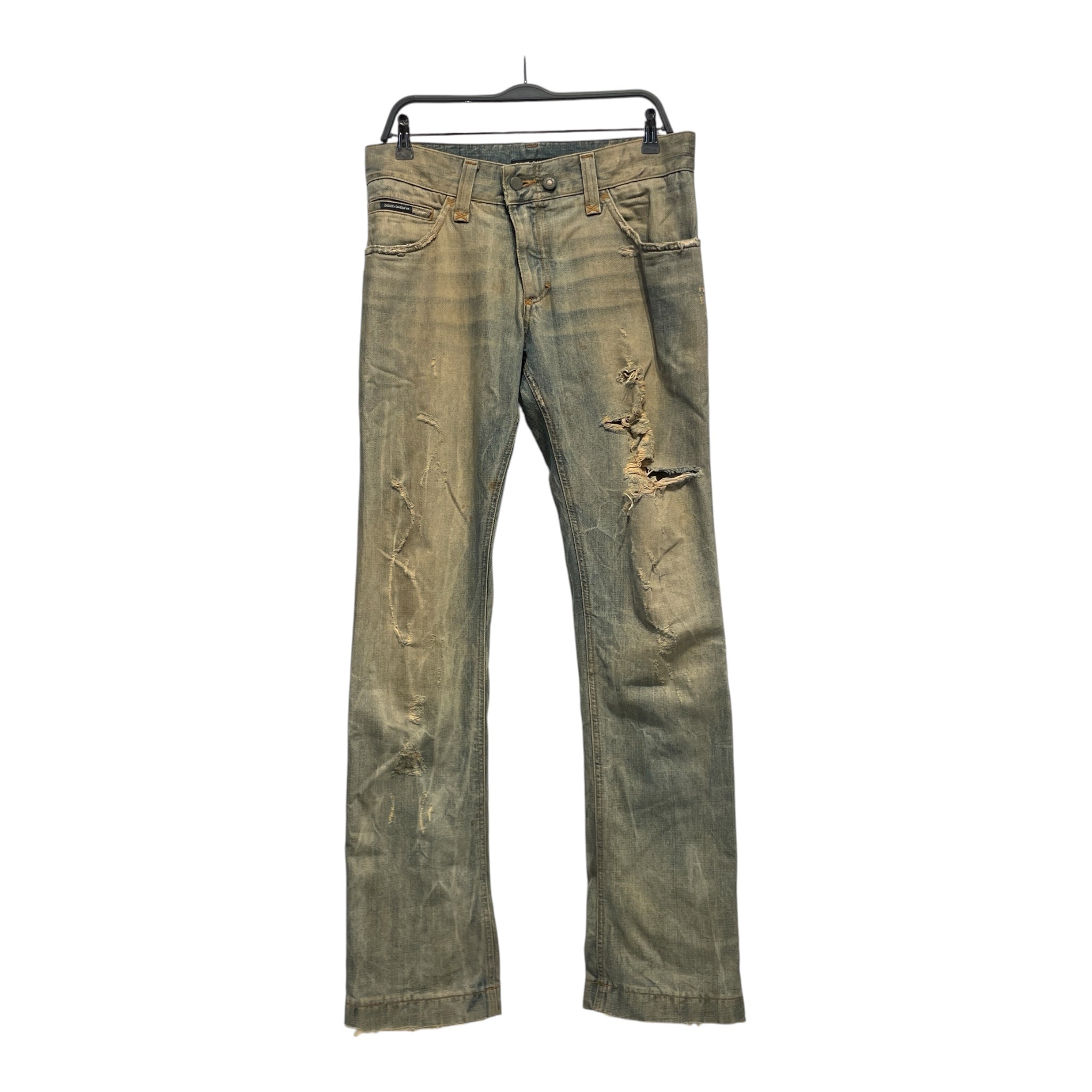 DOLCE&GABBANA/Straight Pants/46/Denim/IDG/mud wash gold tab view 1