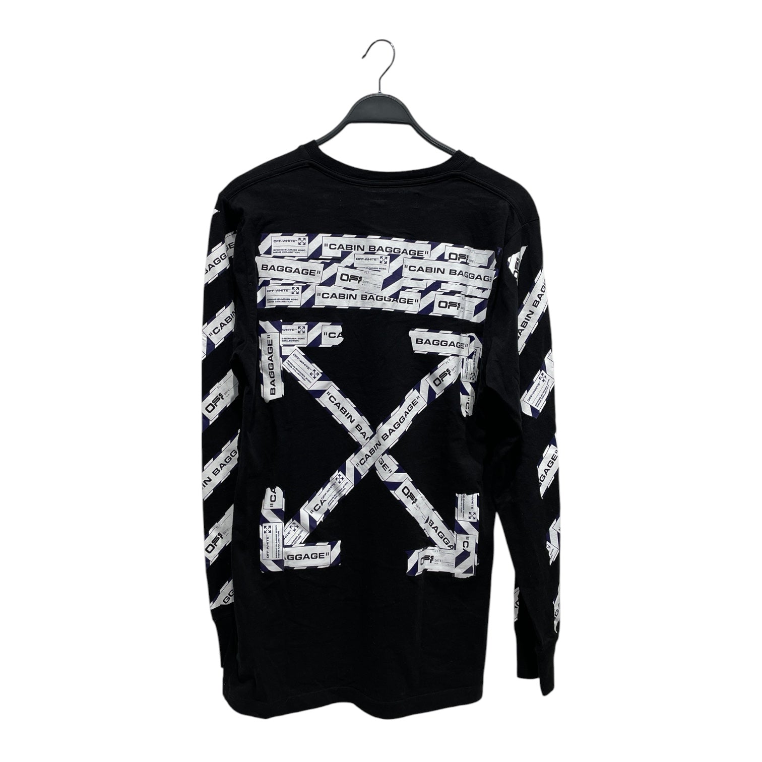 OFF-WHITE/LS T-Shirt/M/Cotton/BLK/CABIN BAGGAGE BACK TAPE view 2
