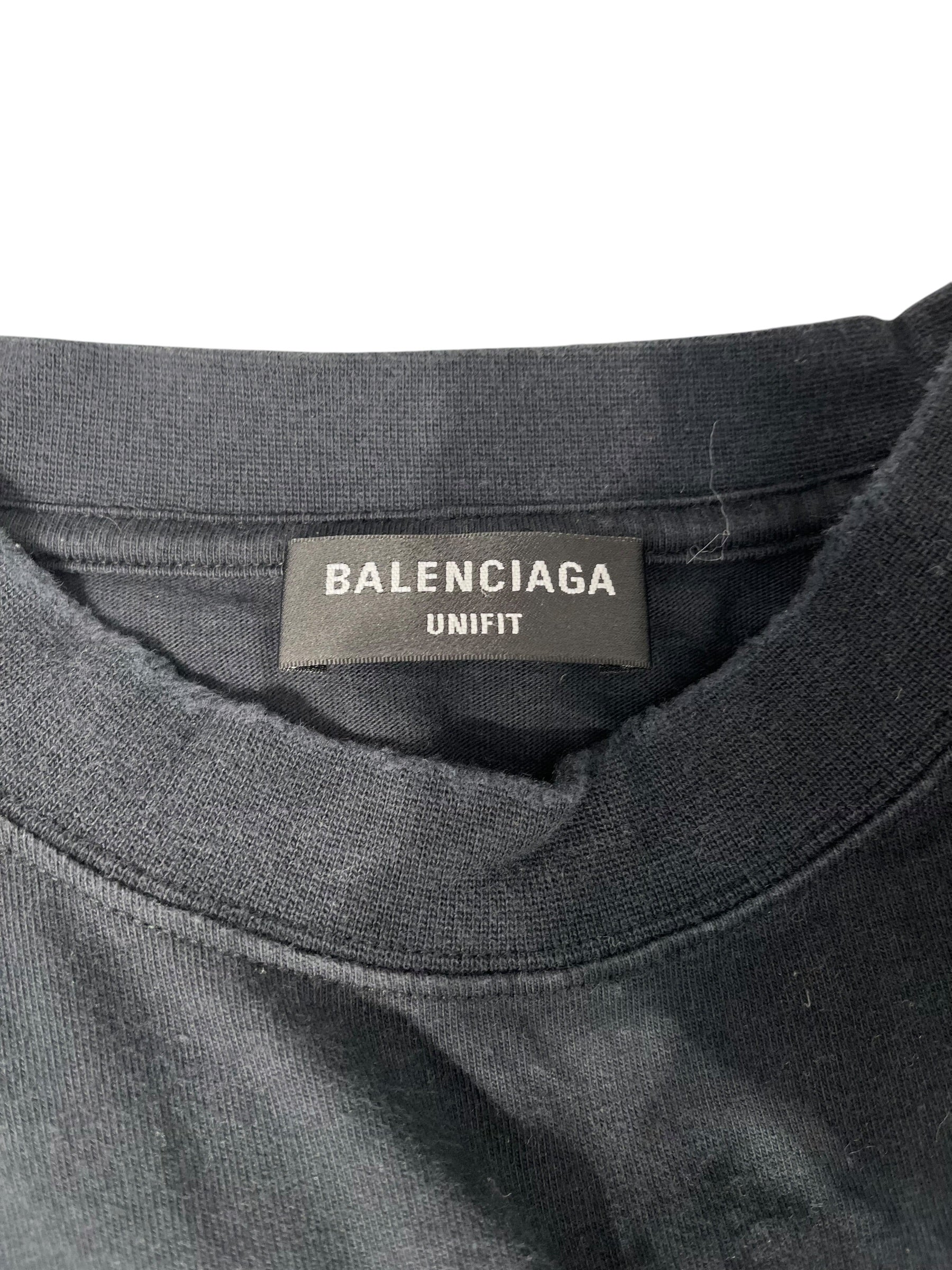 BALENCIAGA/T-Shirt/5/Cotton/BLK/Graphic/PARIS METAL LOGO TEE view 3