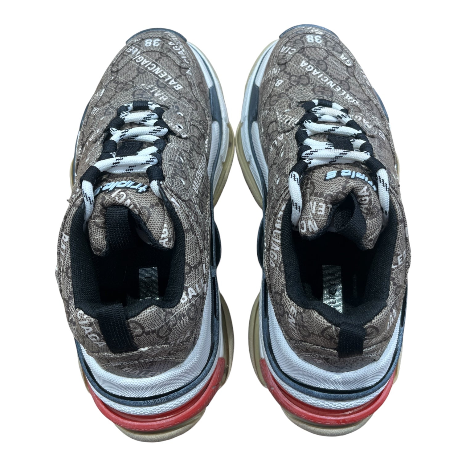 GUCCI/Low-Sneakers/US 8/Monogram/Cotton/BEG/TRIPLE S view 3