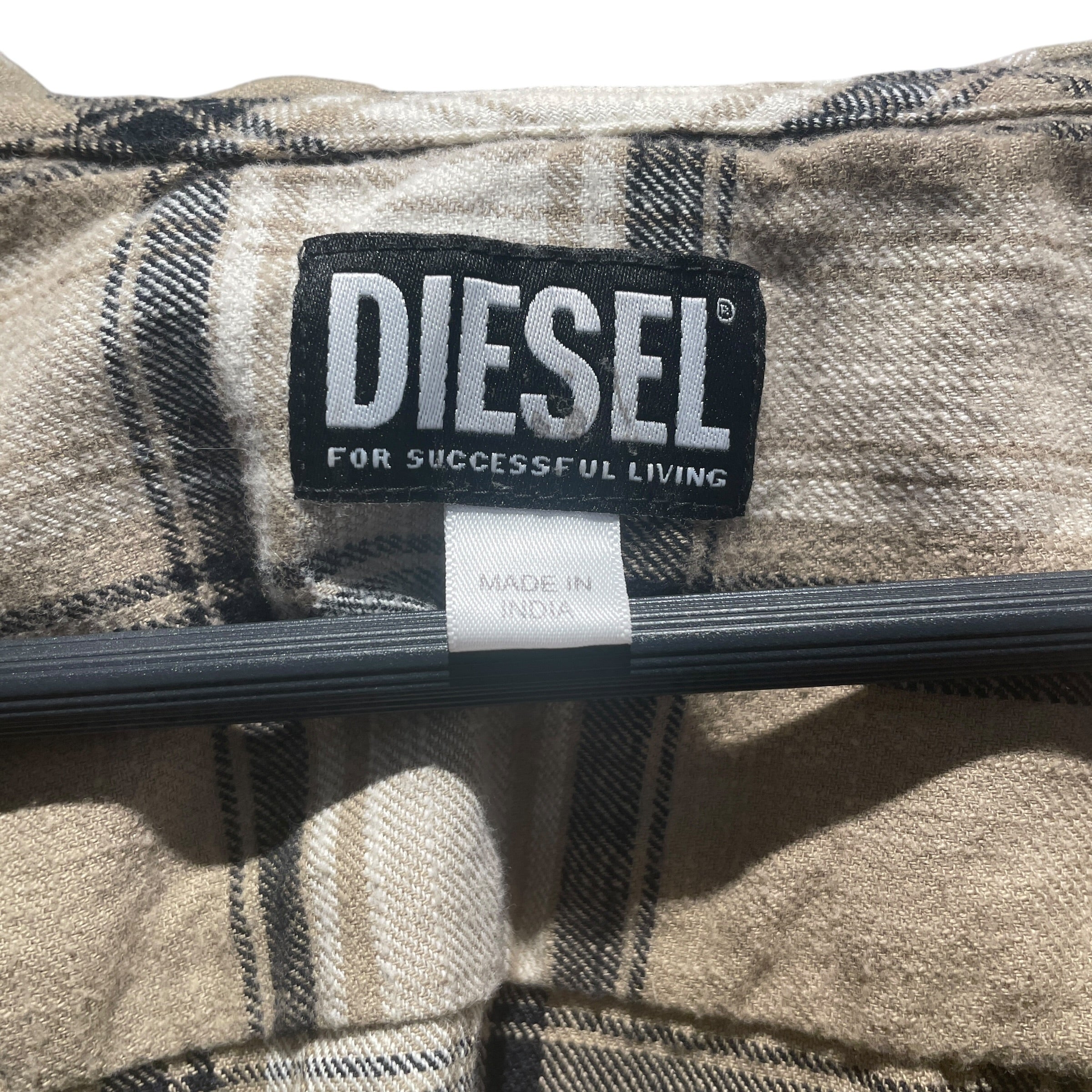 DIESEL/Flannel Shirt/L/Cotton/BRW/Plaid/Flannel Hoodie view 3