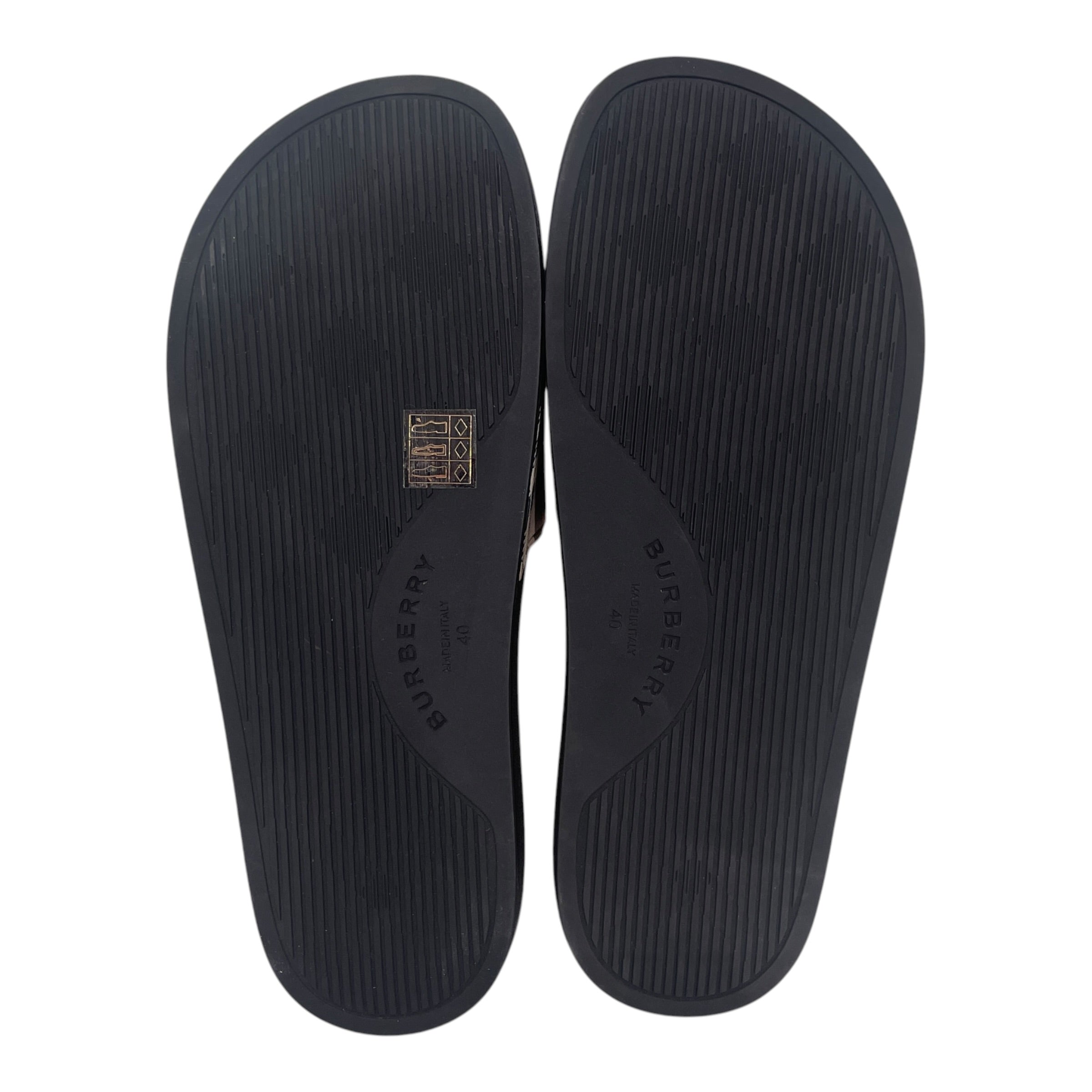 BURBERRY/Sandals/EU 40/BLK/FURLEY CHECK SLIDES view 4