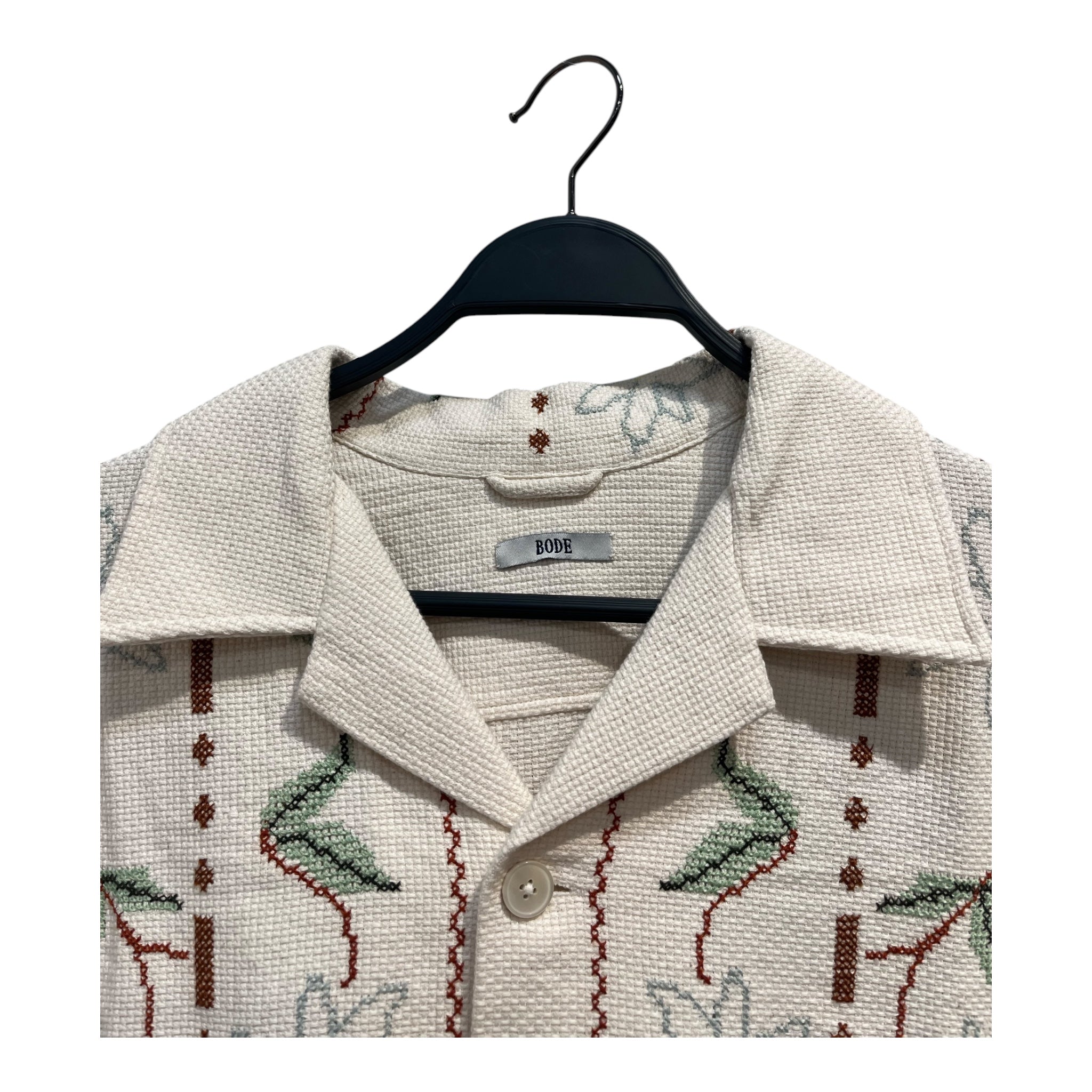 BODE/SS Shirt/L/Cotton/CRM/EMBORDIERED FLOWERS view 2