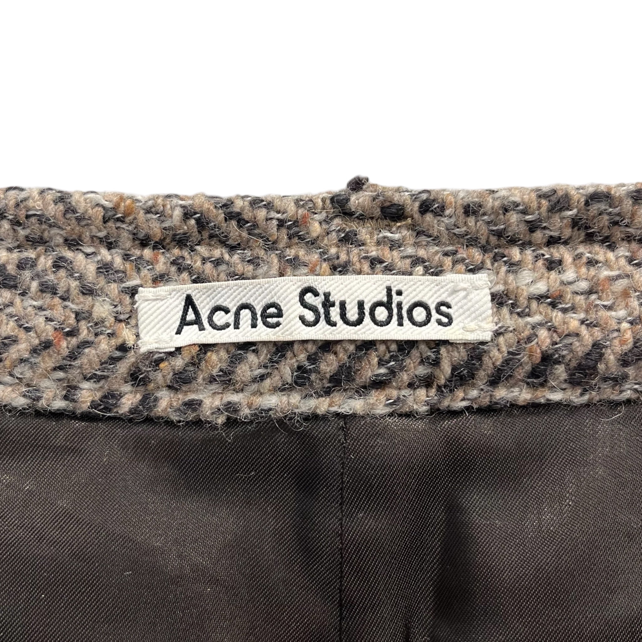 Acne Studios/Skirt/34/Herringbone/Wool/BRW/TWEED MINI WRAP RAW HEM view 3