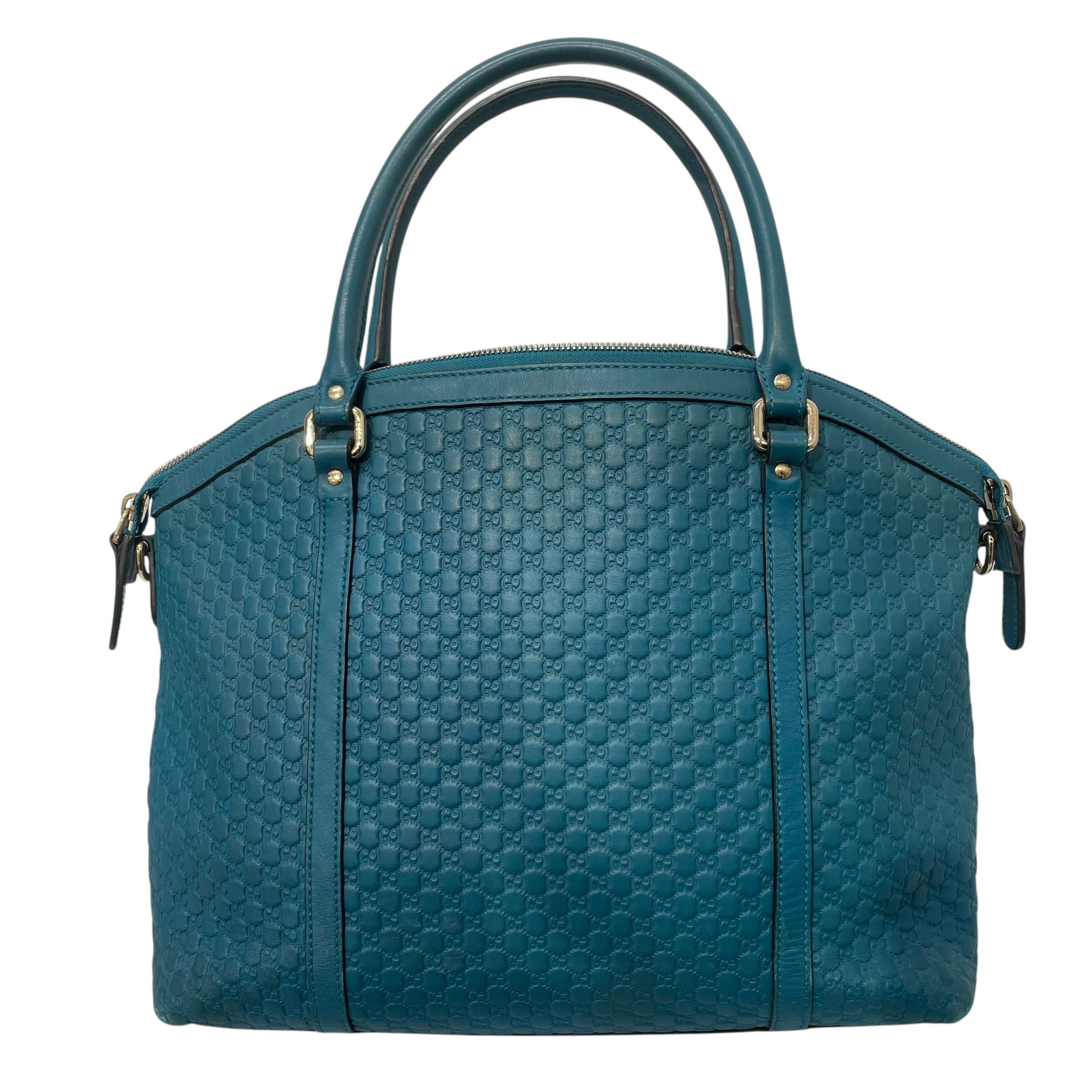 GUCCI/Hand Bag/Monogram/Leather/BLU/Microguccissima Dome Satchel view 2