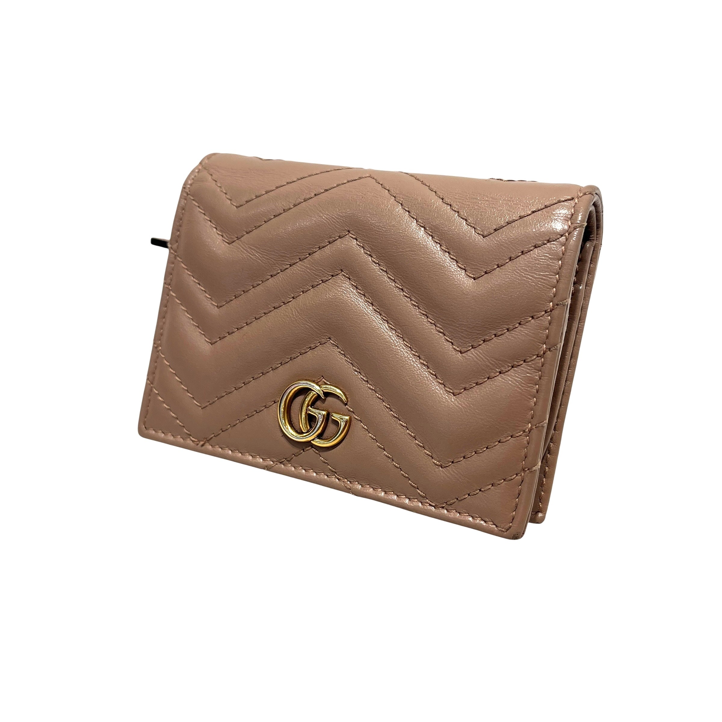 GUCCI/Bifold Wallet/Leather/BEG/L's/MARMONT WALLET/gg on back view 1