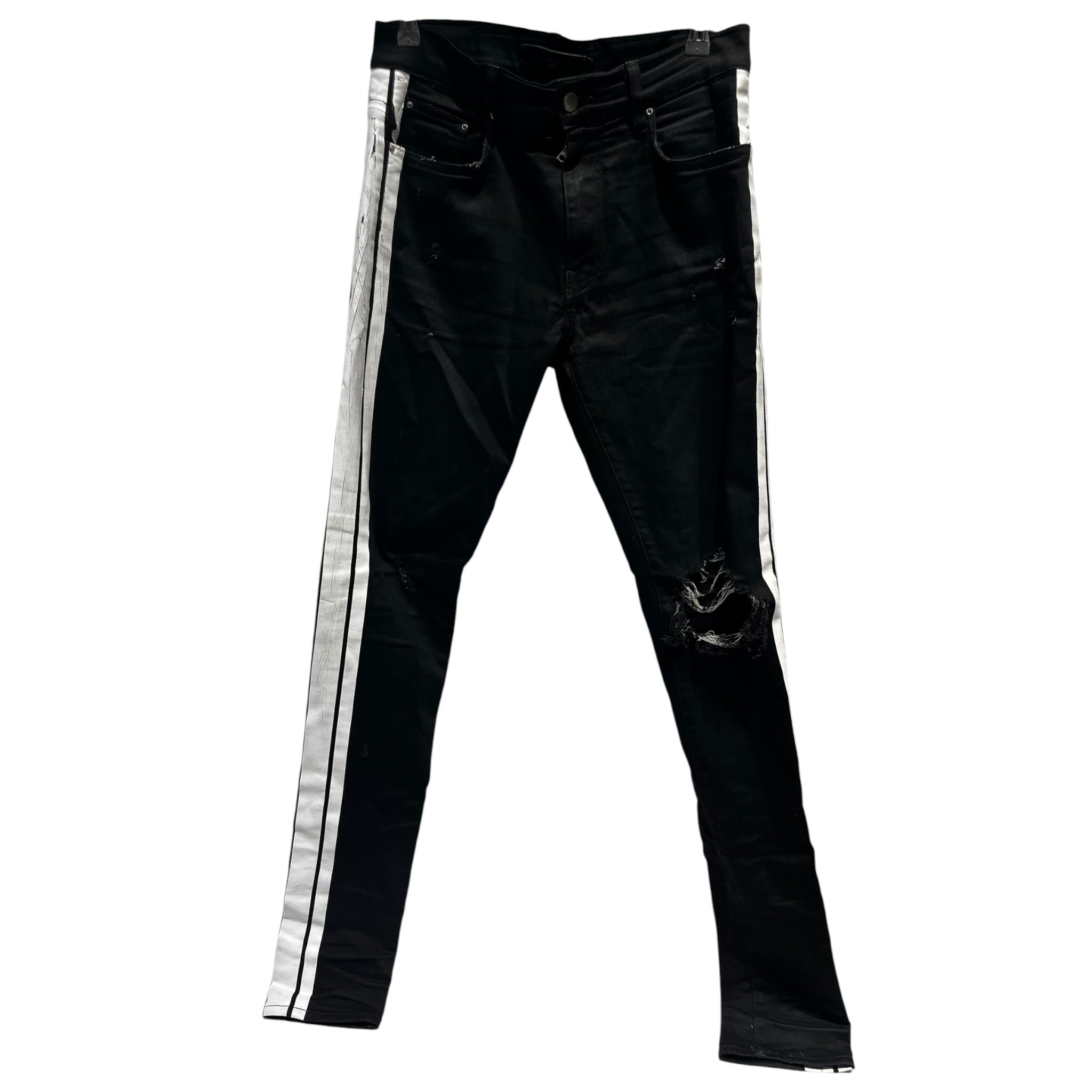 AMIRI/Skinny Pants/30/Denim/BLK/Stripe/White Stripe view 1