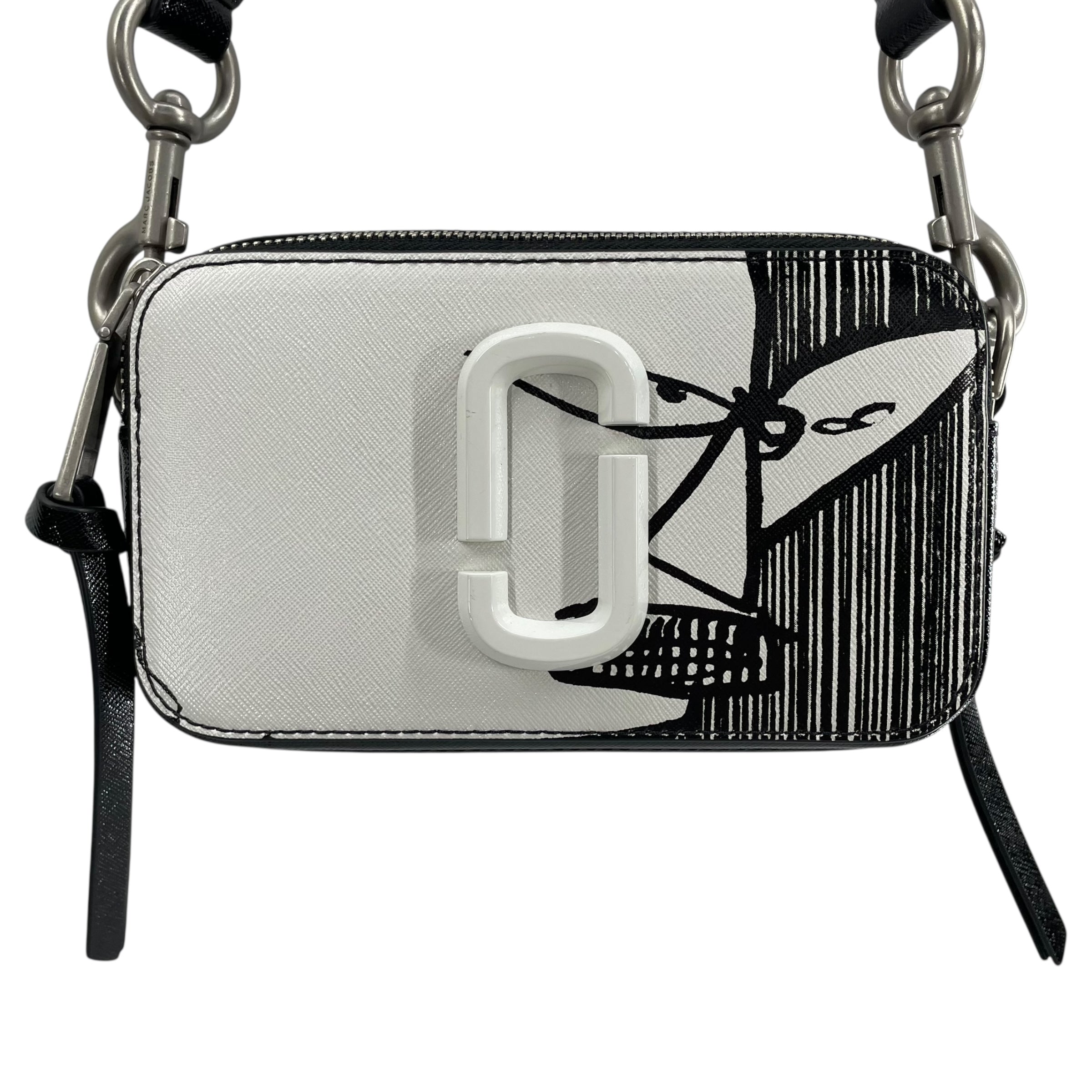 MARC JACOBS/Cross Body Bag/Graphic/Leather/WHT/futura collab view 4