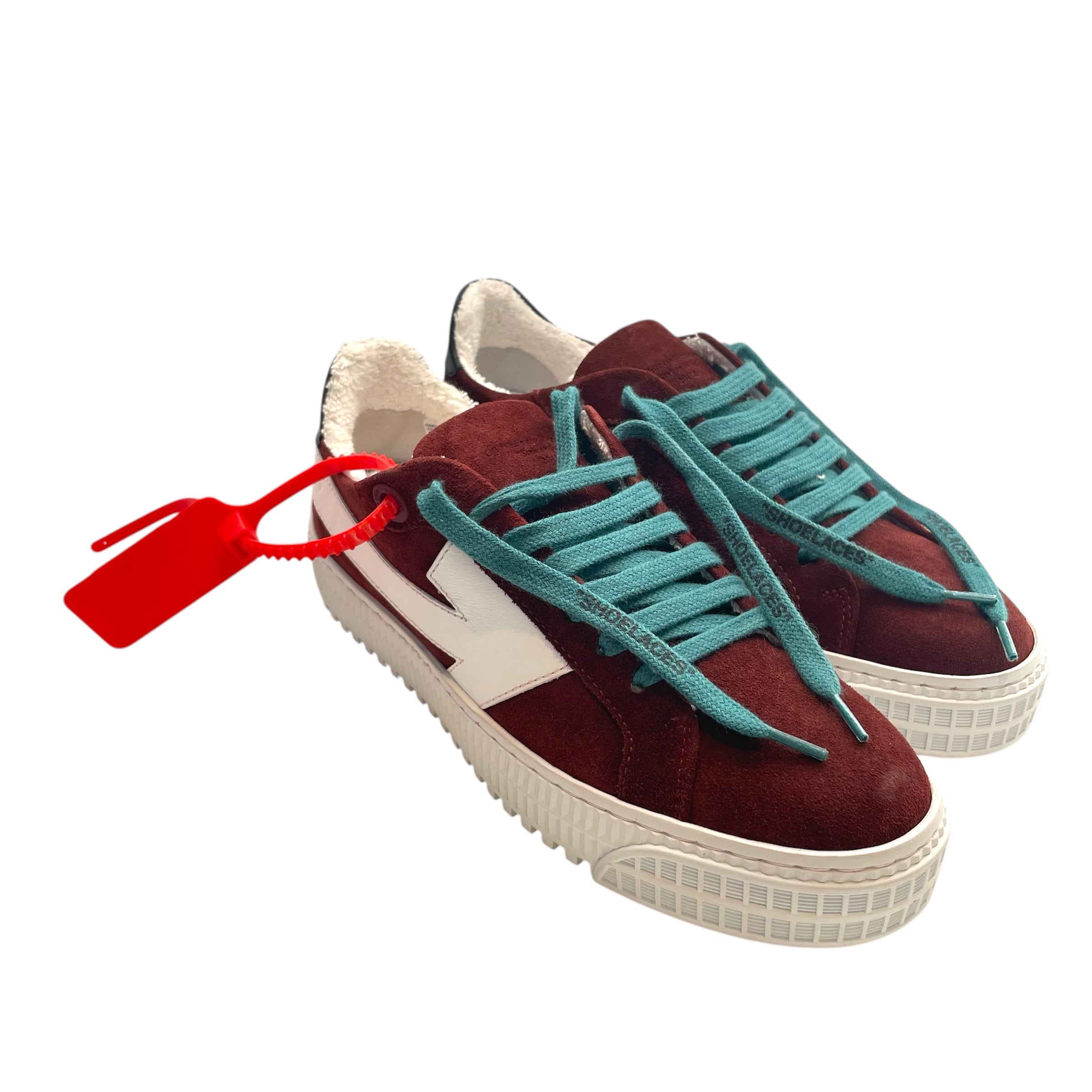 OFF-WHITE/Low-Sneakers/EU 36/Suede/BRW/TEAL LACES/TOWEL INSIDE view 1