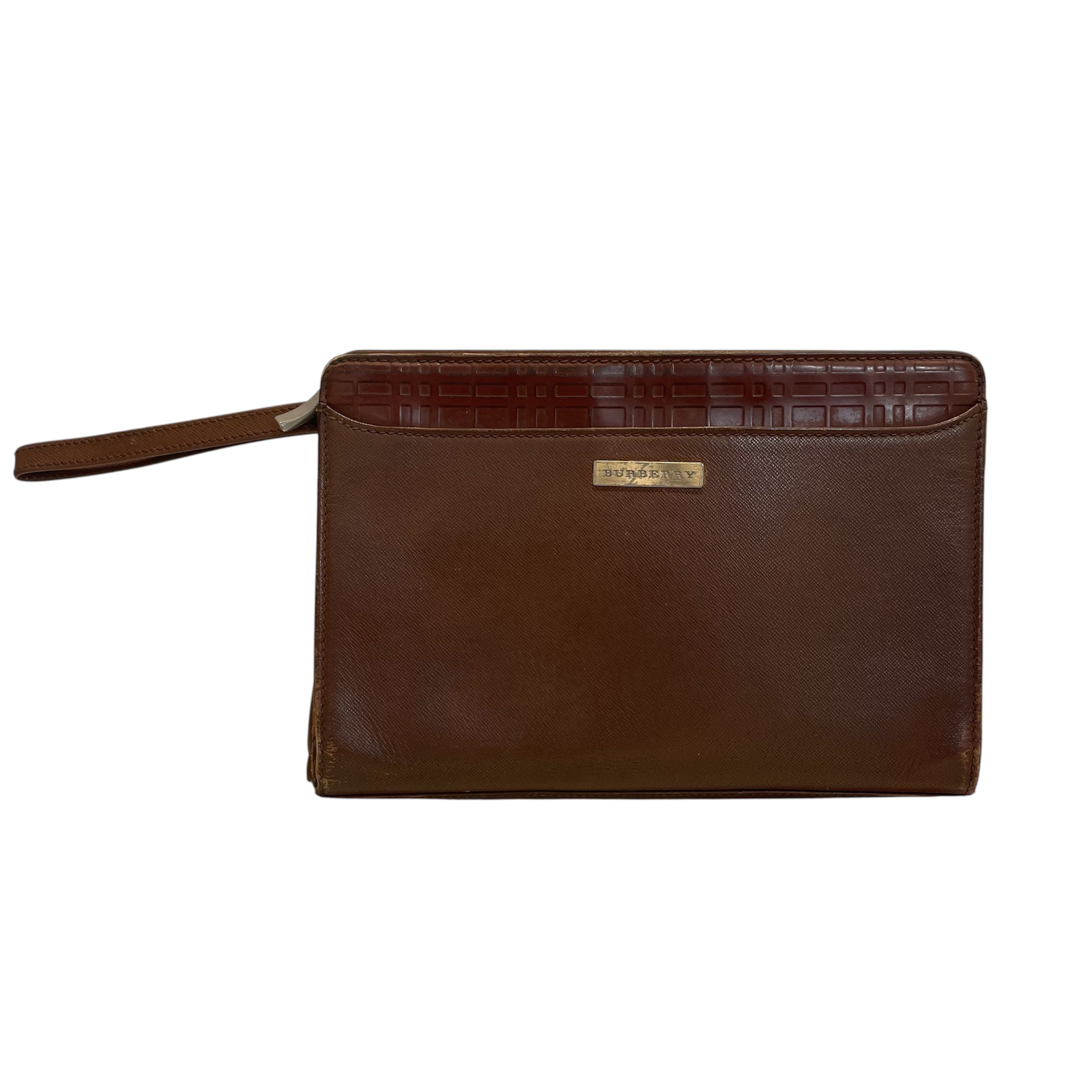 BURBERRY/Clutch Bag/OS/Leather/BRW/SILV HARDWARE/ BRWN view 1