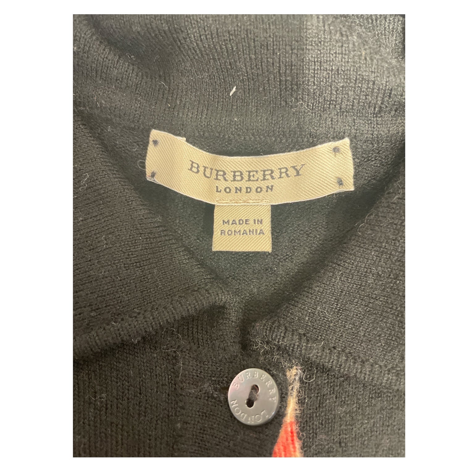 BURBERRY LONDON/Cardigan/S/Cashmere/BLK/Vintage Check Shoulders view 3