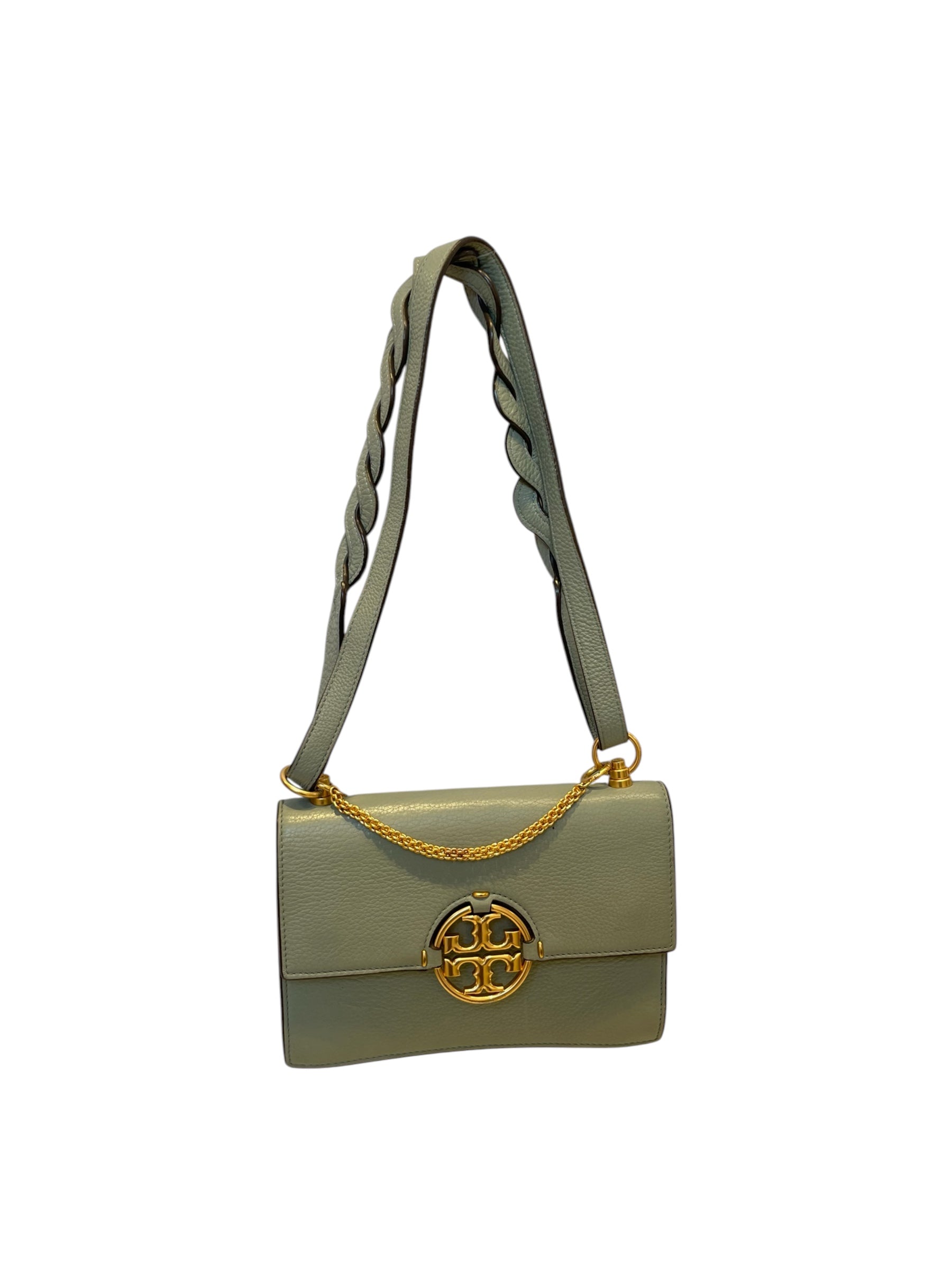 TORY BURCH/Cross Body Bag/Leather/BLU/gld hardware/chain/braid strap view 1