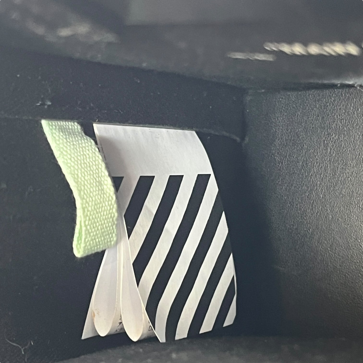 OFF-WHITE/Cross Body Bag/Stripe/Leather/BLK/DIAGONAL STRIPE/ YELLOW STRAP view 7