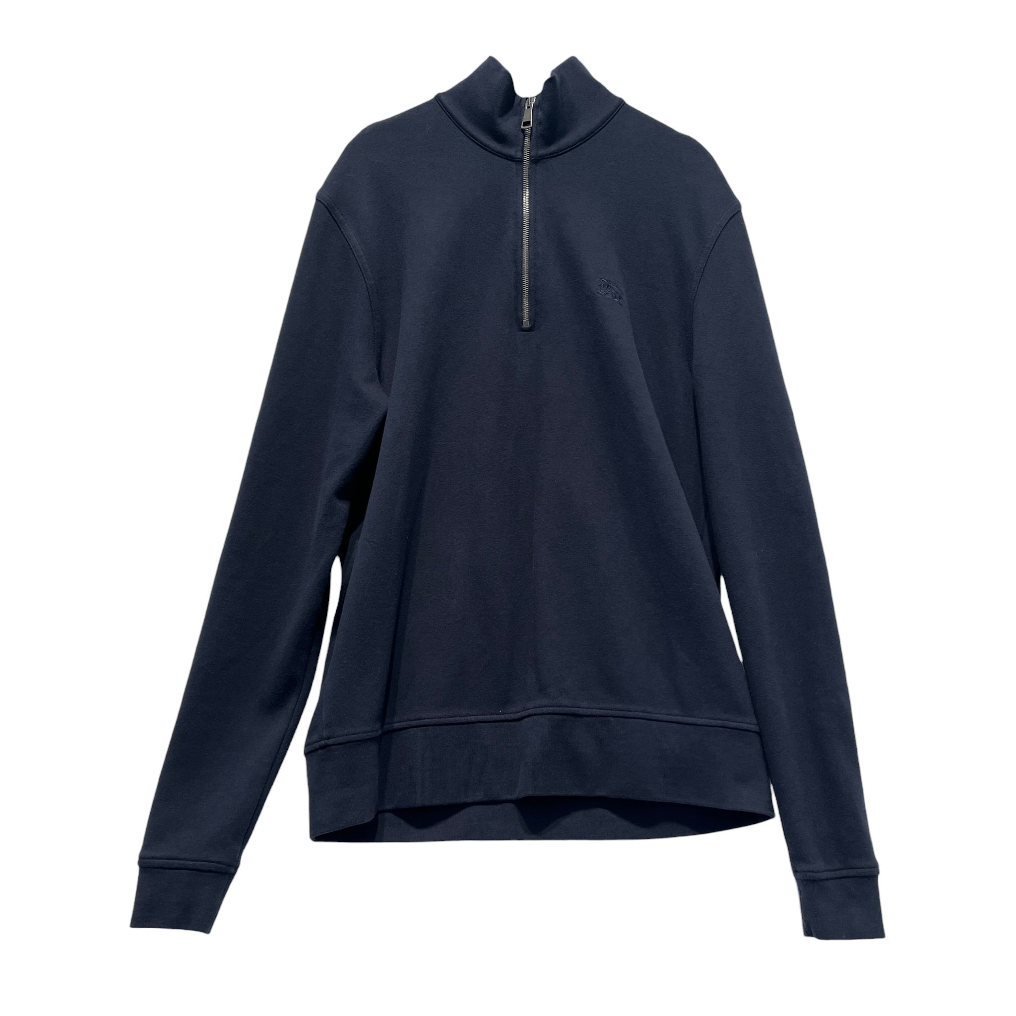 BURBERRY BRIT/Sweatshirt/L/Cotton/NVY/Pullover/quarter zip view 1