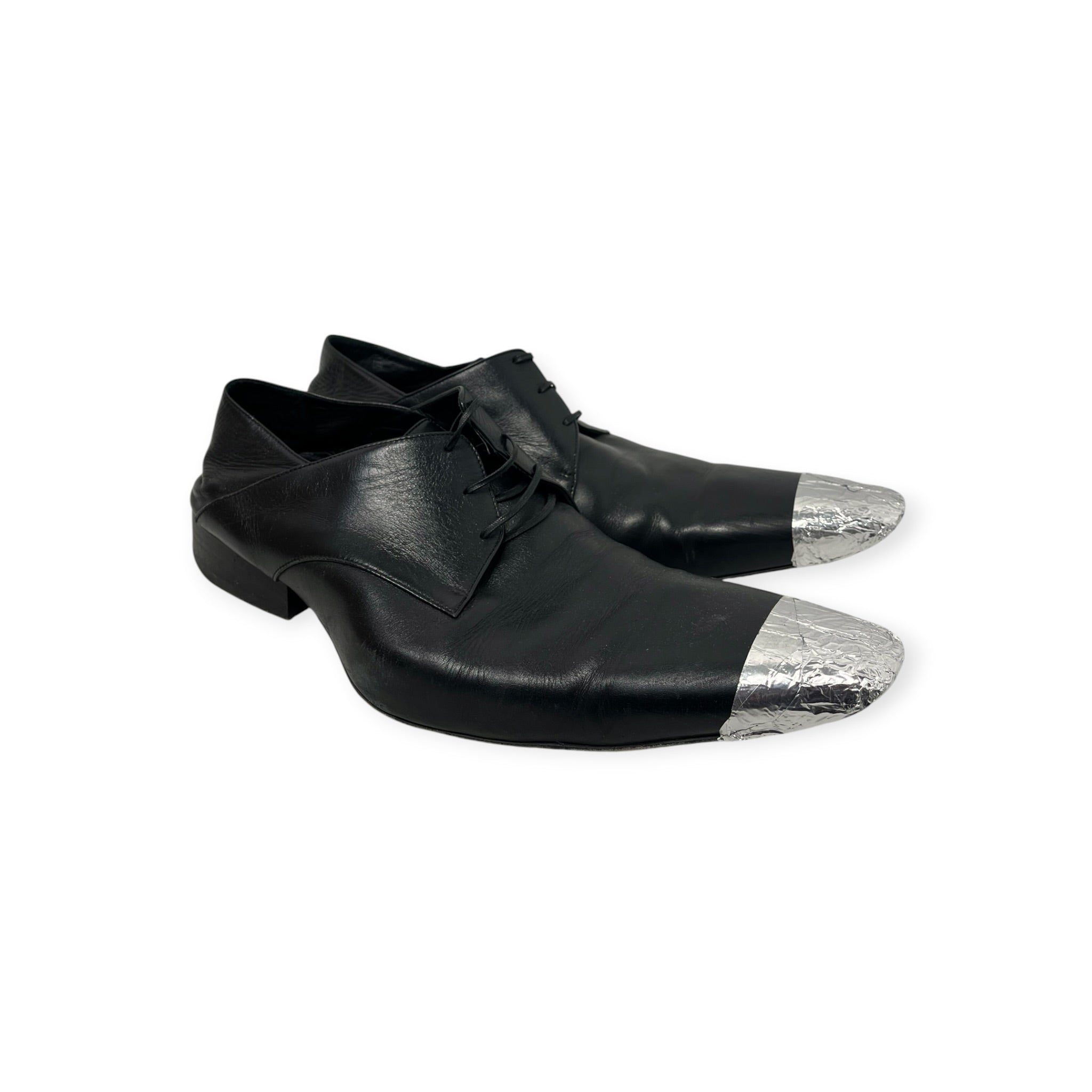 BALENCIAGA/Loafers/EU 43/Leather/BLK/TIN FOIL TIP DESIGN LACE UP view 8