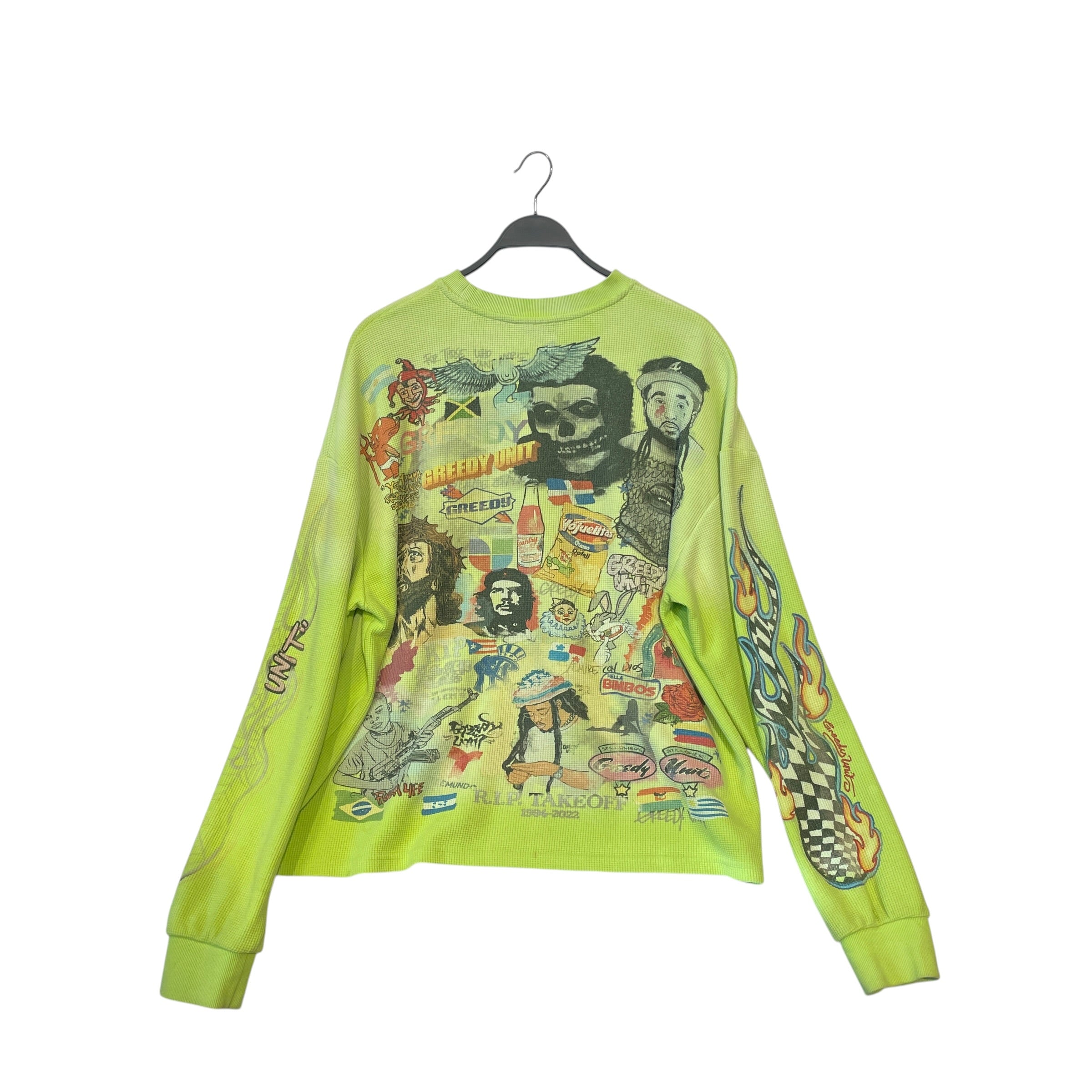 GREEDY UNIT/LS T-Shirt/M/Cotton/GRN/All Over Print/ view 5