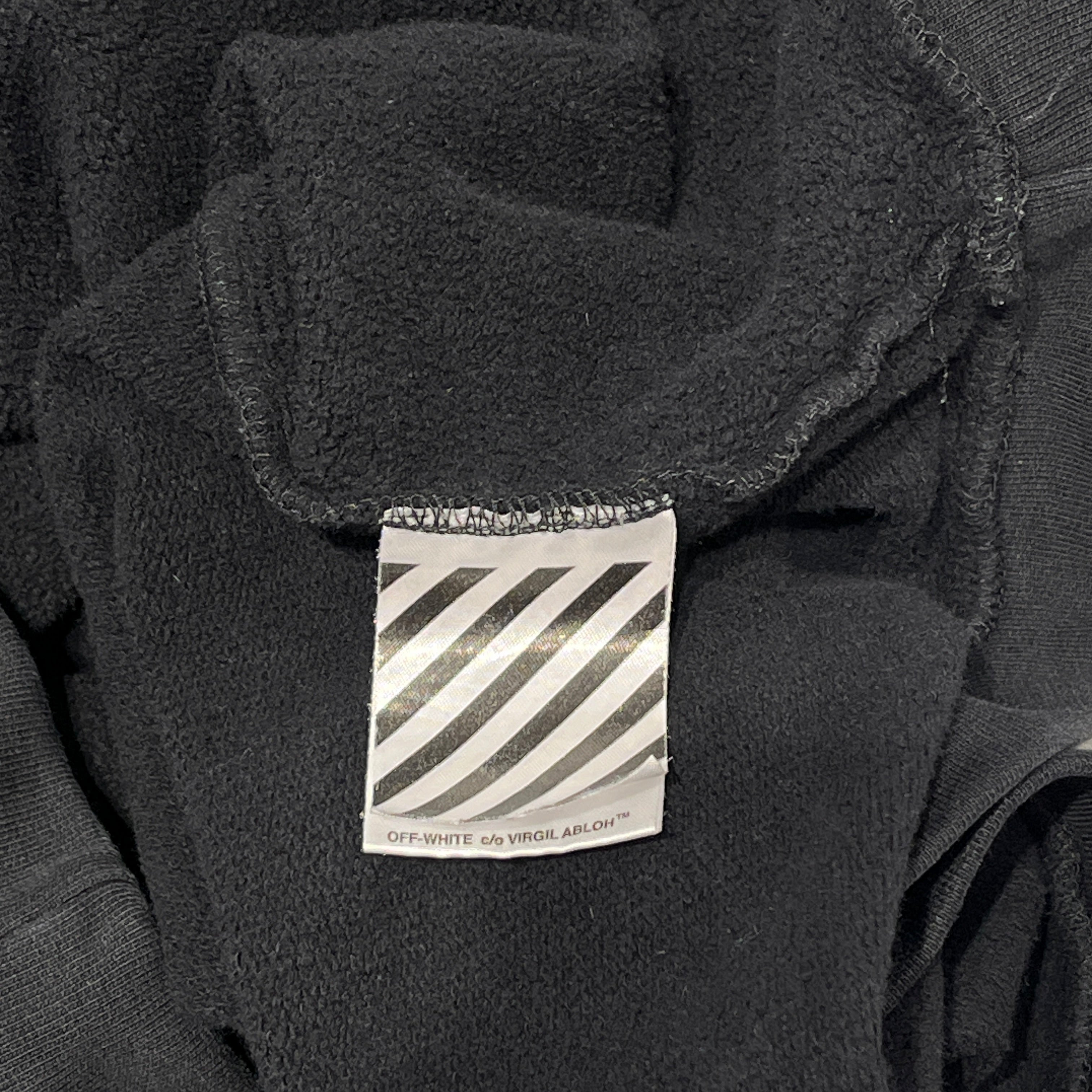 OFF-WHITE/Hoodie/S/Graphic/Cotton/BLK/Pullover/NEBRASKA CUT OFF DIAGONAL view 7