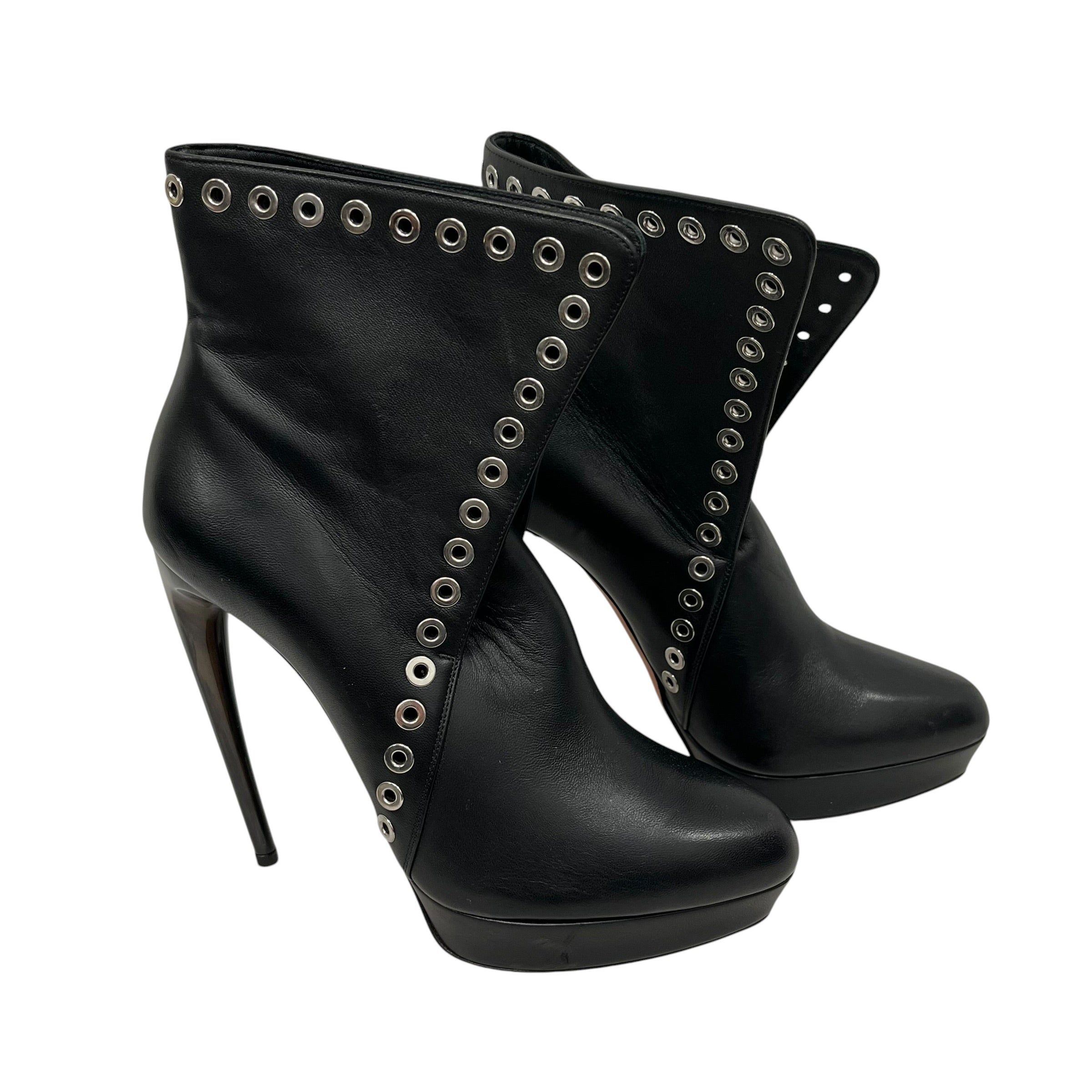 Alexander McQueen/Heels/EU 39/Leather/BLK/RIVETS ALL OVER view 1
