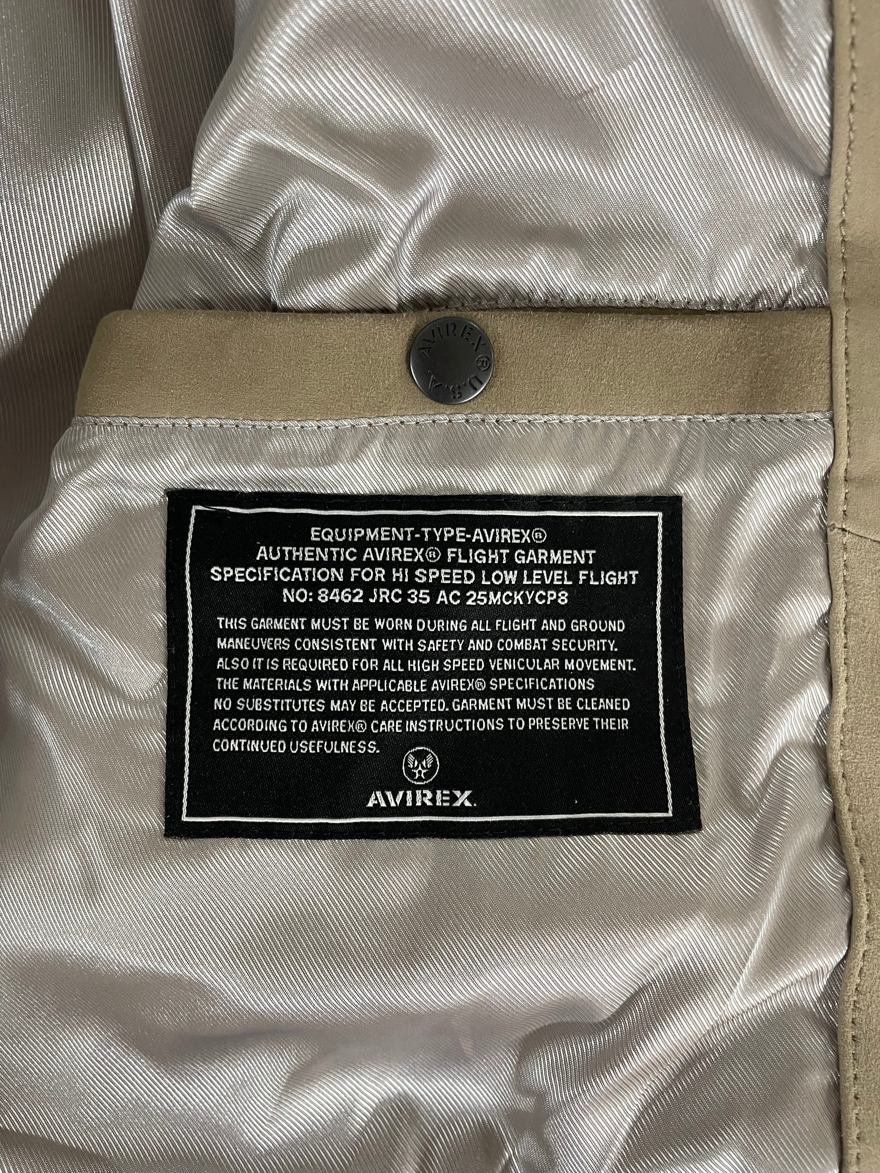 AVIREX/Jacket/XL/Suede/KHK/VARSITY BOMBER/ LOGO BACK/FRNT view 7