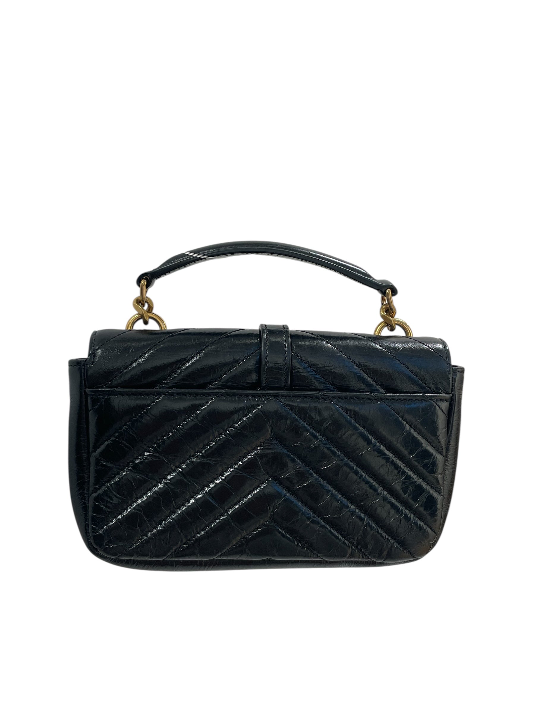YVES SAINT LAURENT/Clutch Bag/Leather/BLK/LTHR YSL BG CHEVRON PTTRN view 2